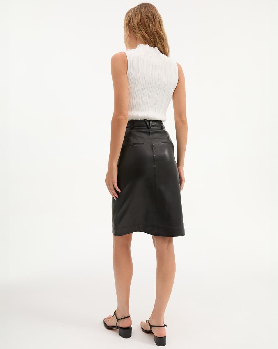 MAXINE LEATHER MIDI SKIRT - 5