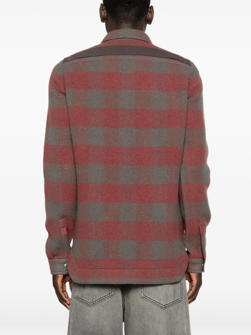 RICK OWENS - Men Wool Jumbo Plaid Outershirt - 3