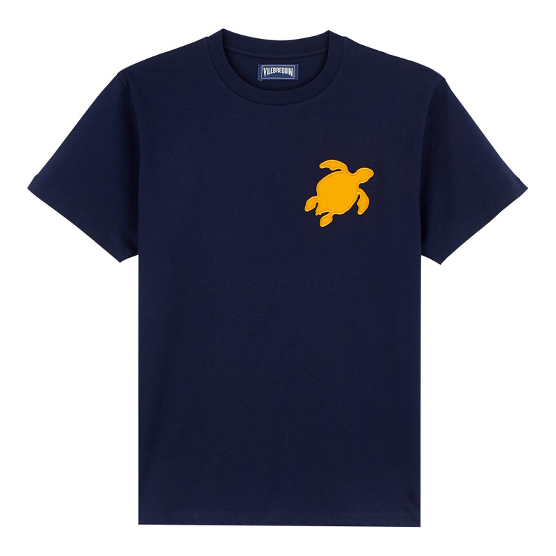 Men Cotton T-Shirt Turtle Patch 1