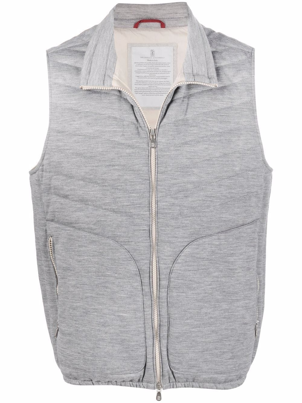 zip-up padded gilet - 1