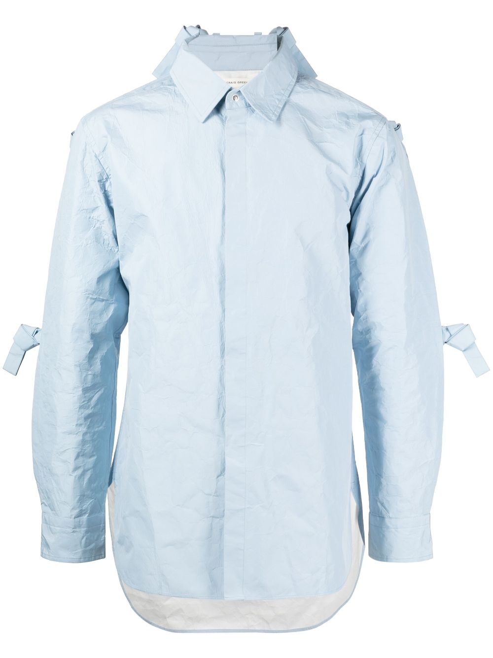 crinkled long-sleeve shirt - 1