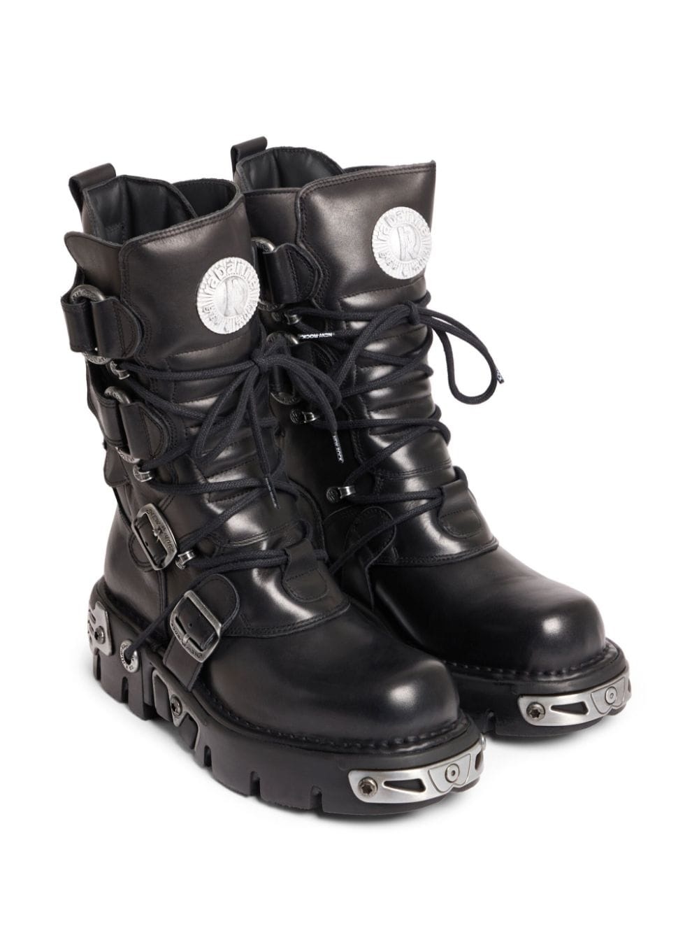 x New Rock buckled leather boots - 4