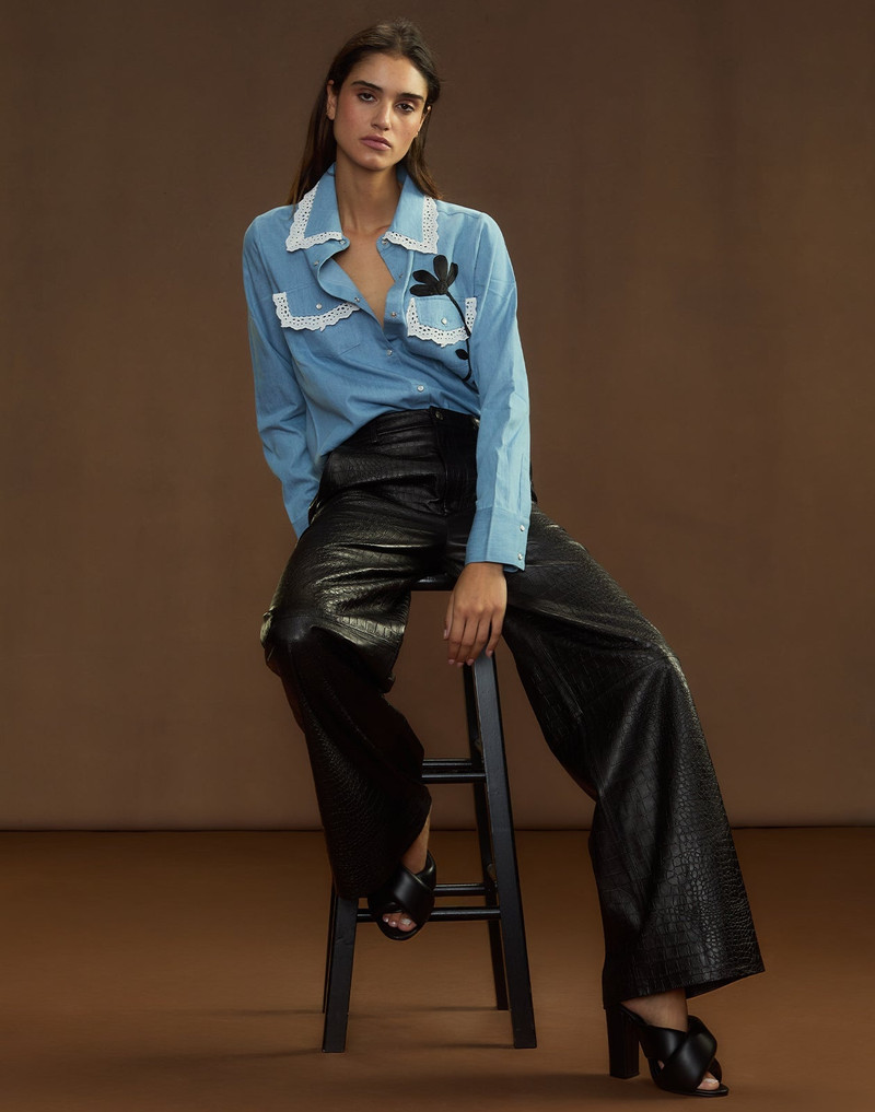 Embossed Leather Pants 5