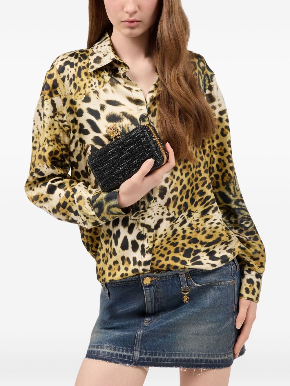 Tiger beaded box clutch bag - 2