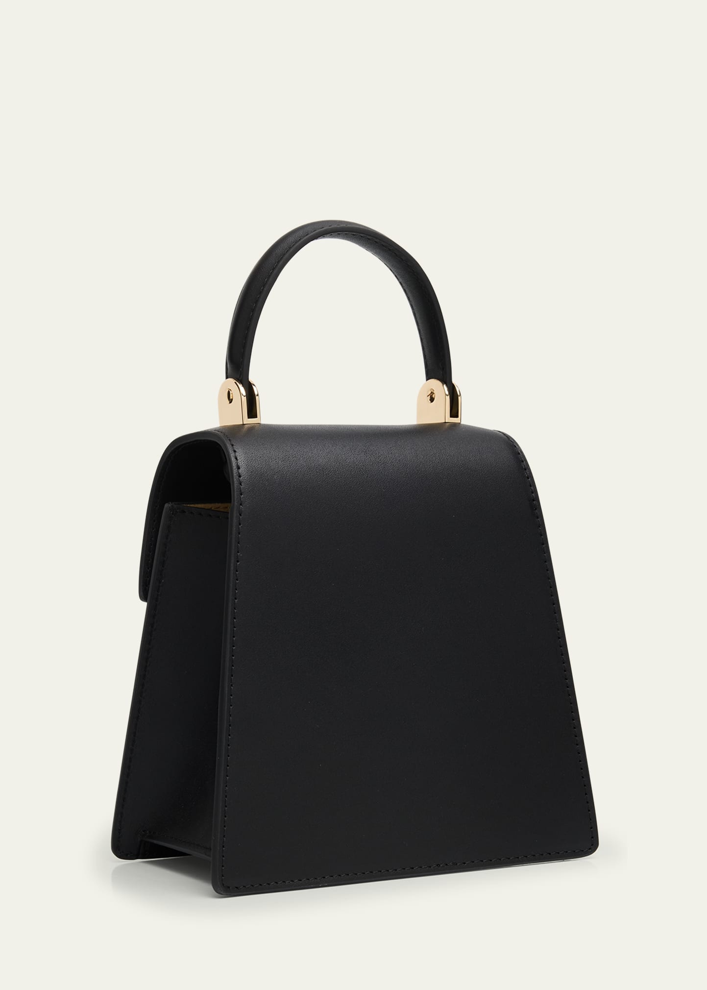 Emilia Flower-Embellished Leather Top-Handle Bag - 3