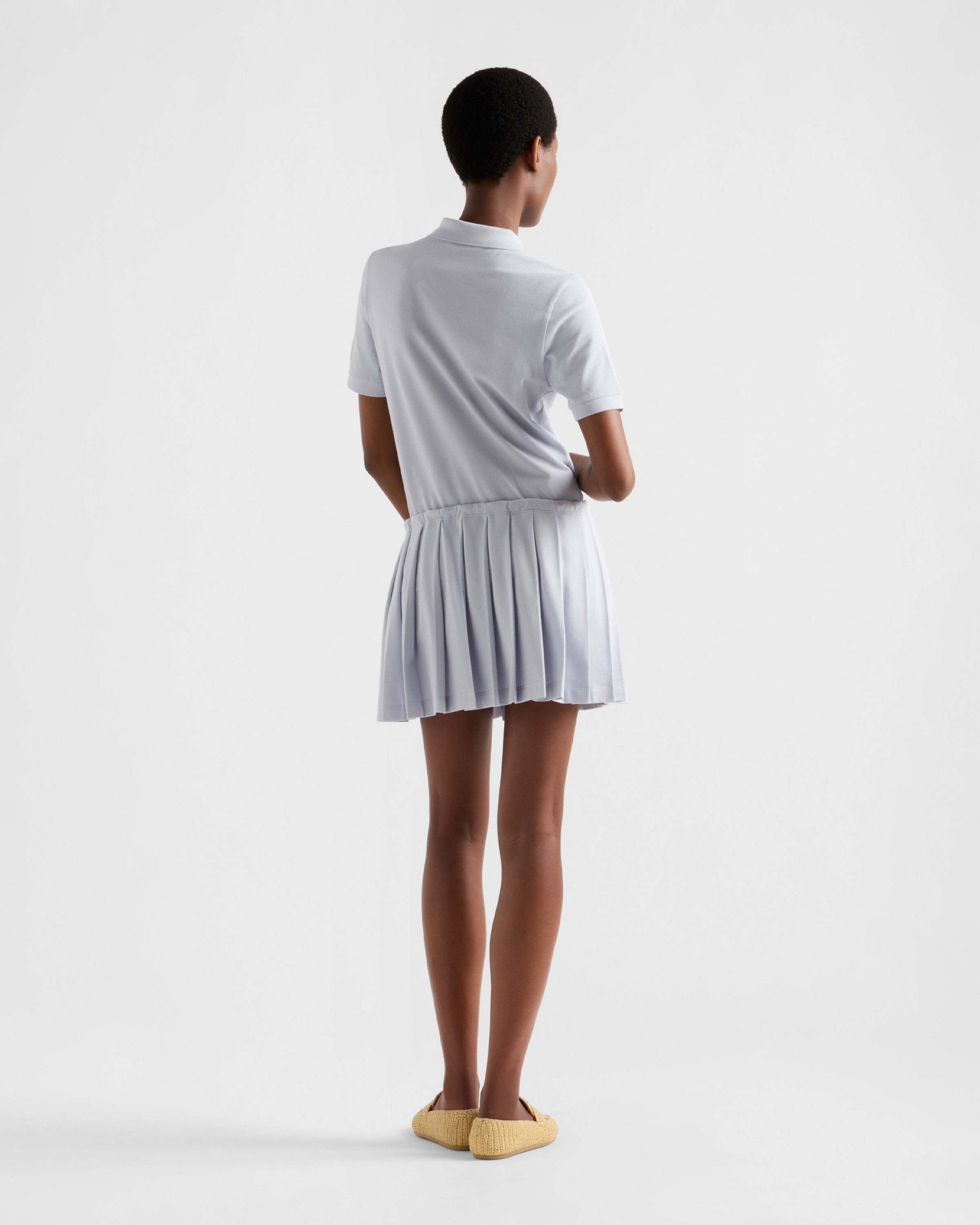 Pleated piqué miniskirt - 5