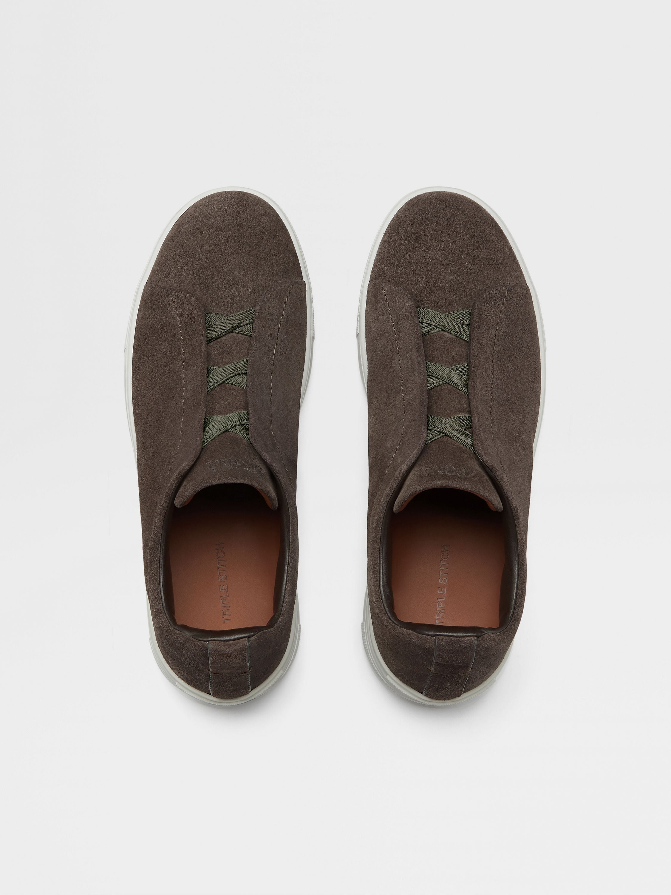 BROWN SUEDE TRIPLE STITCH™ SNEAKERS - 4