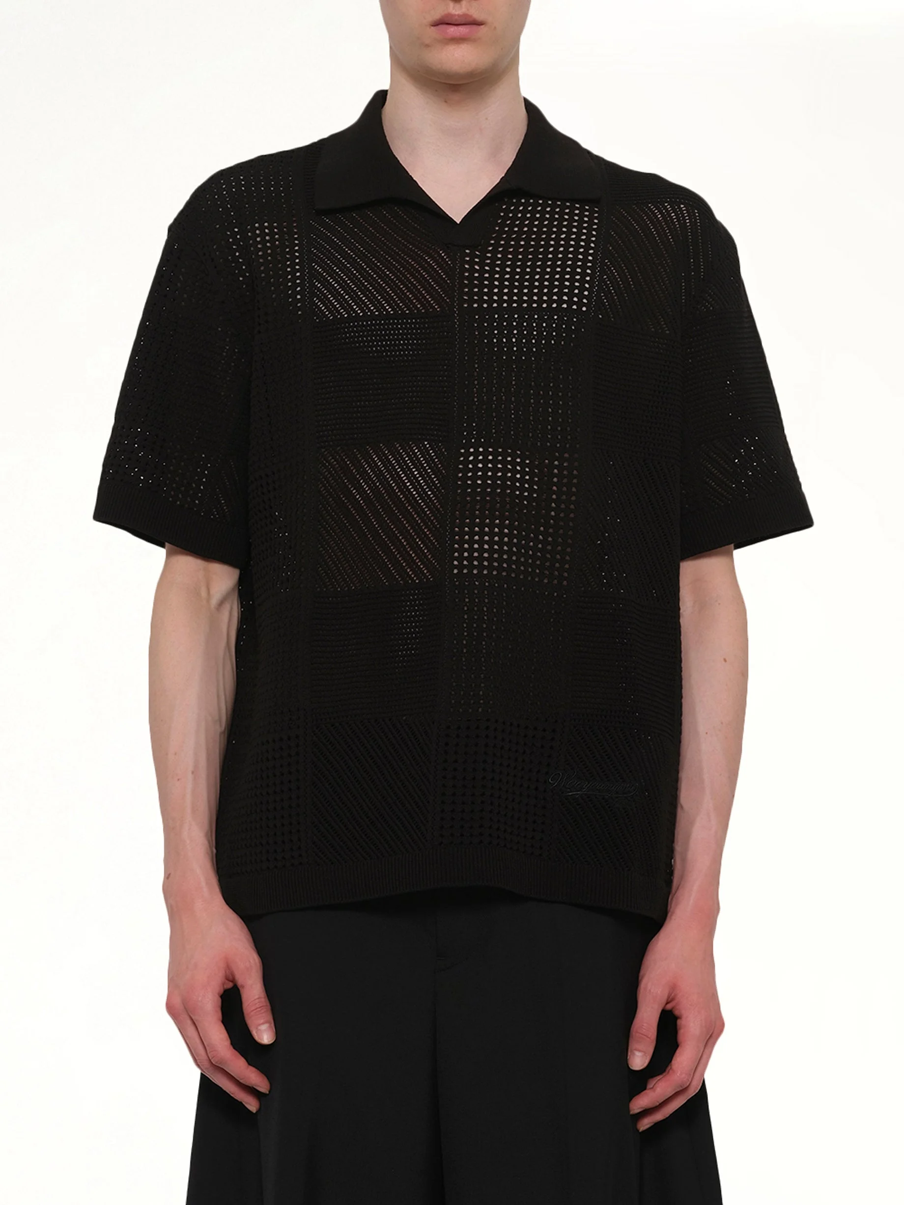 Knitted Shirt in Black - 1