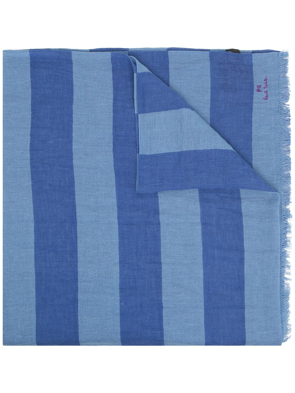 striped embroidered logo scarf - 1