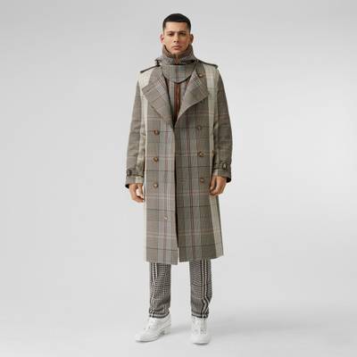 Burberry Quilted Panel Check Wool Cotton Trench Coat outlook