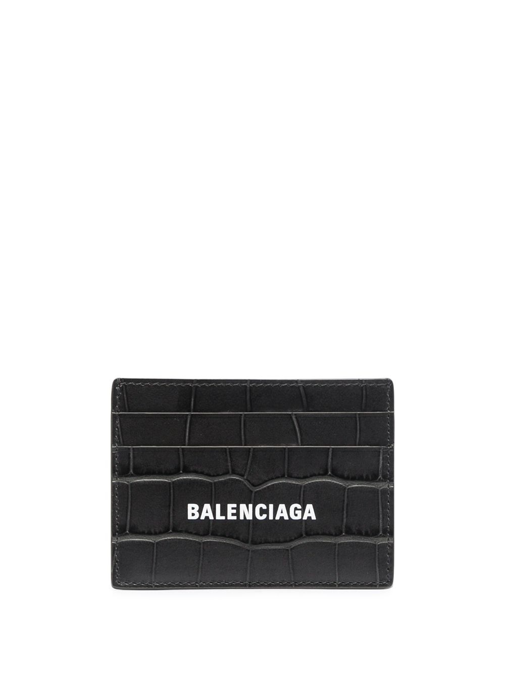 croc-effect leather cardholder - 1