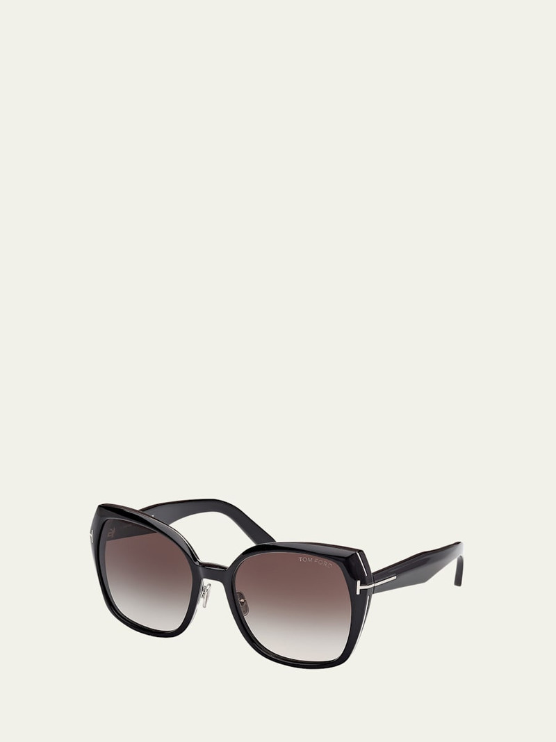 TOM FORD Plum Plastic Cat-Eye Sunglasses outlook