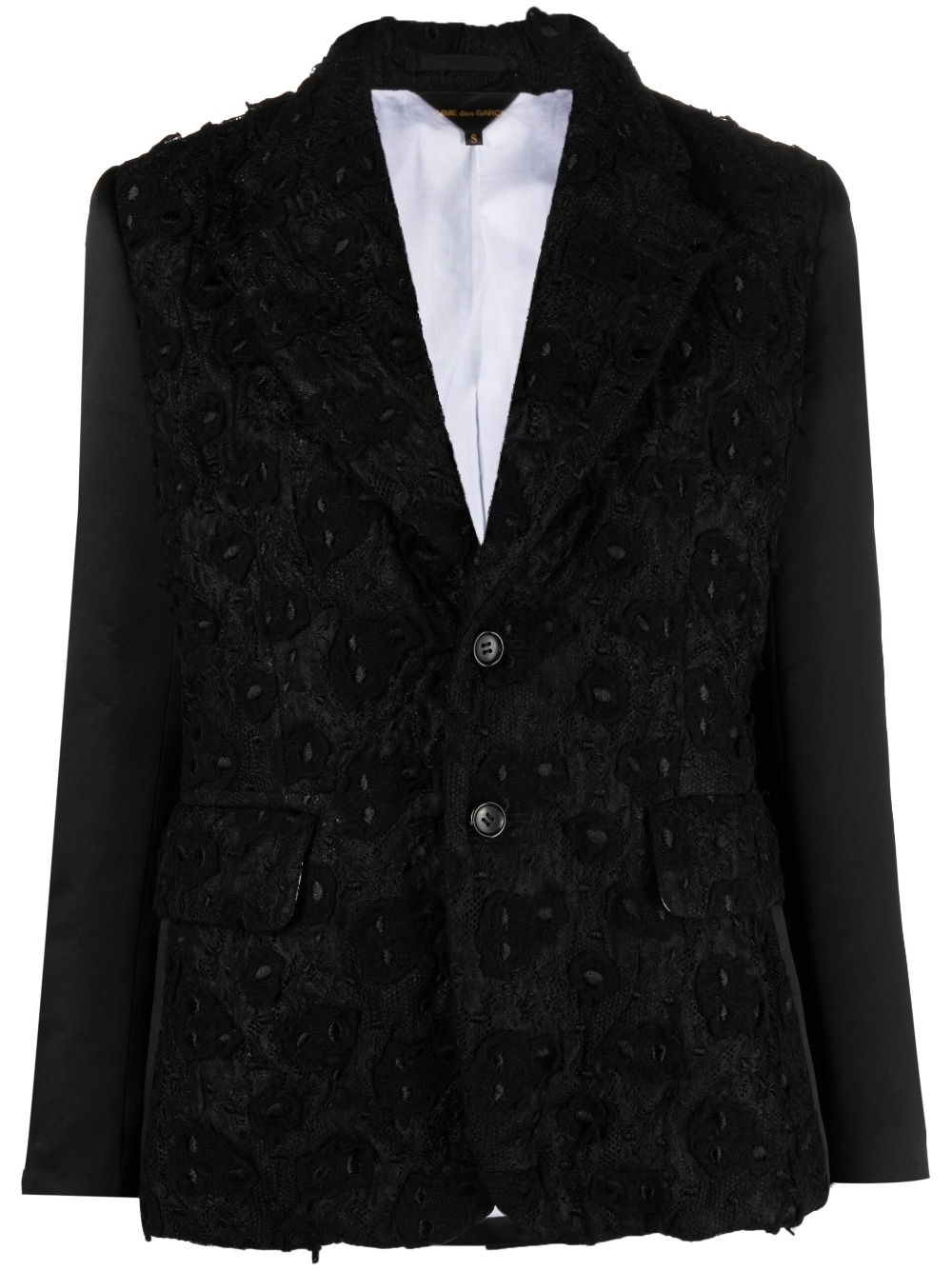 embroidered single-breasted blazer - 1