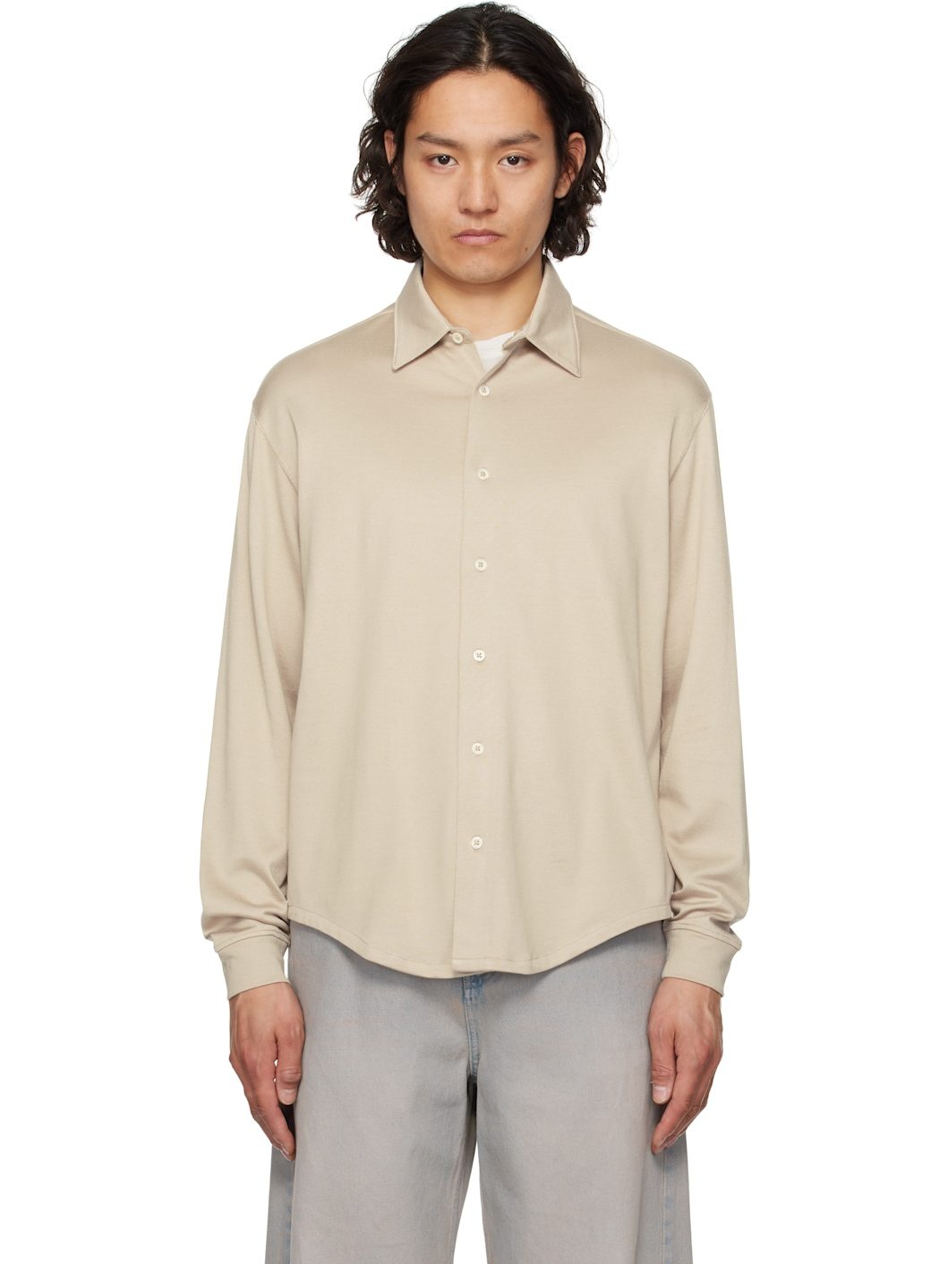 Off-White L/S Jersey Button Down Shirt - 1