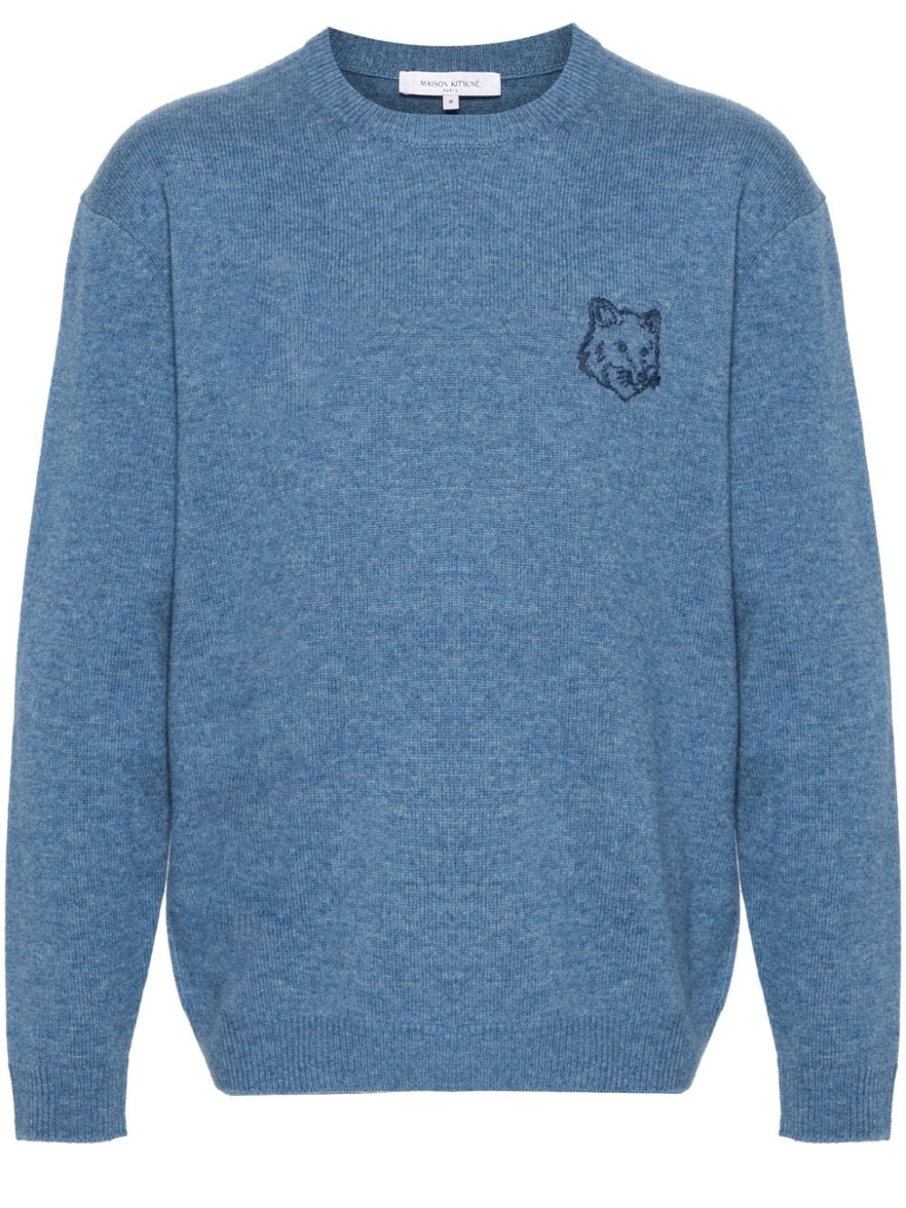Bold Fox Head embroidered sweater - 1