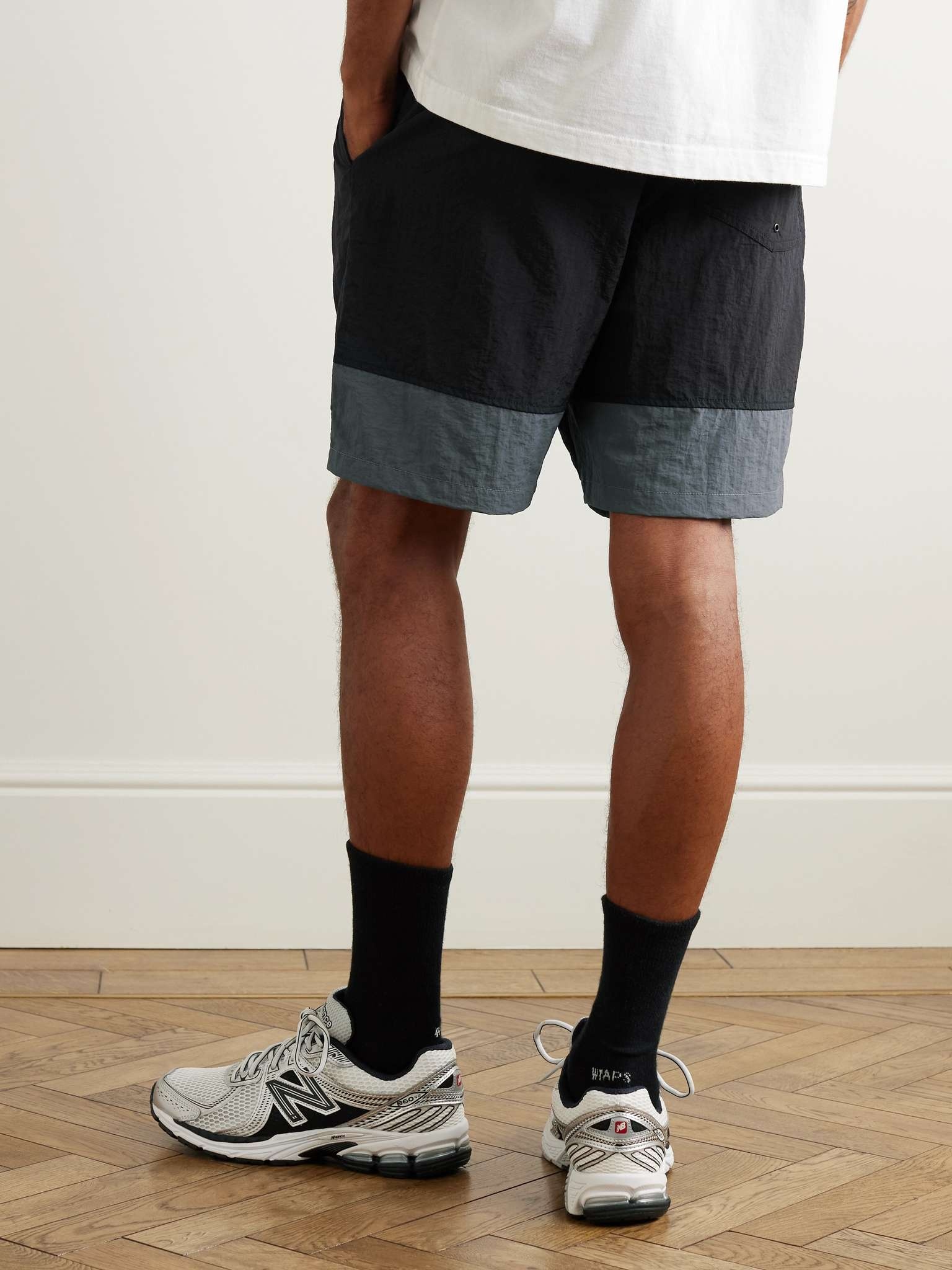 Straight-Leg Logo-Embroidered Taffeta Drawstring Shorts - 4