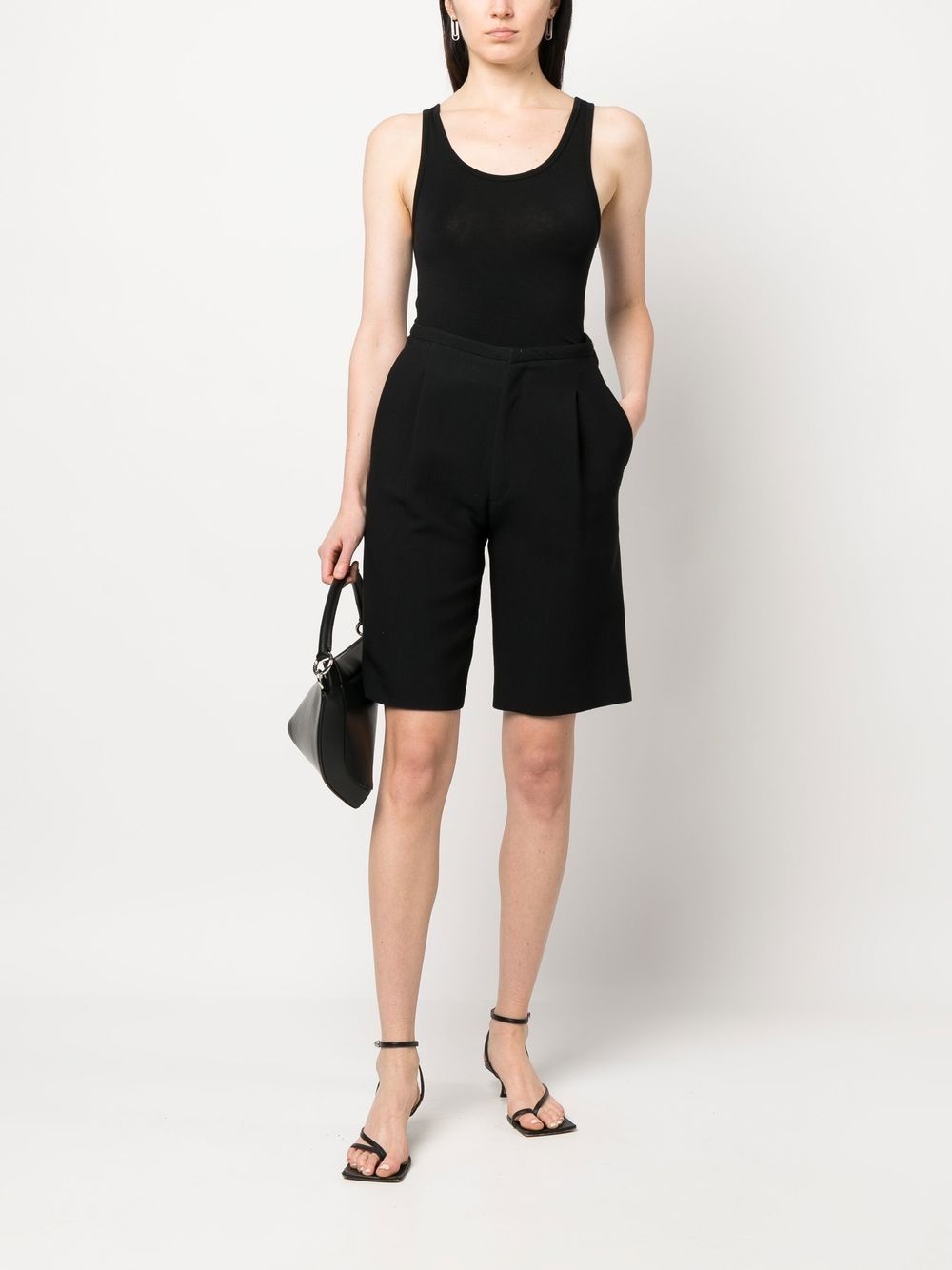 contrast-stitching sleeveless top - 2