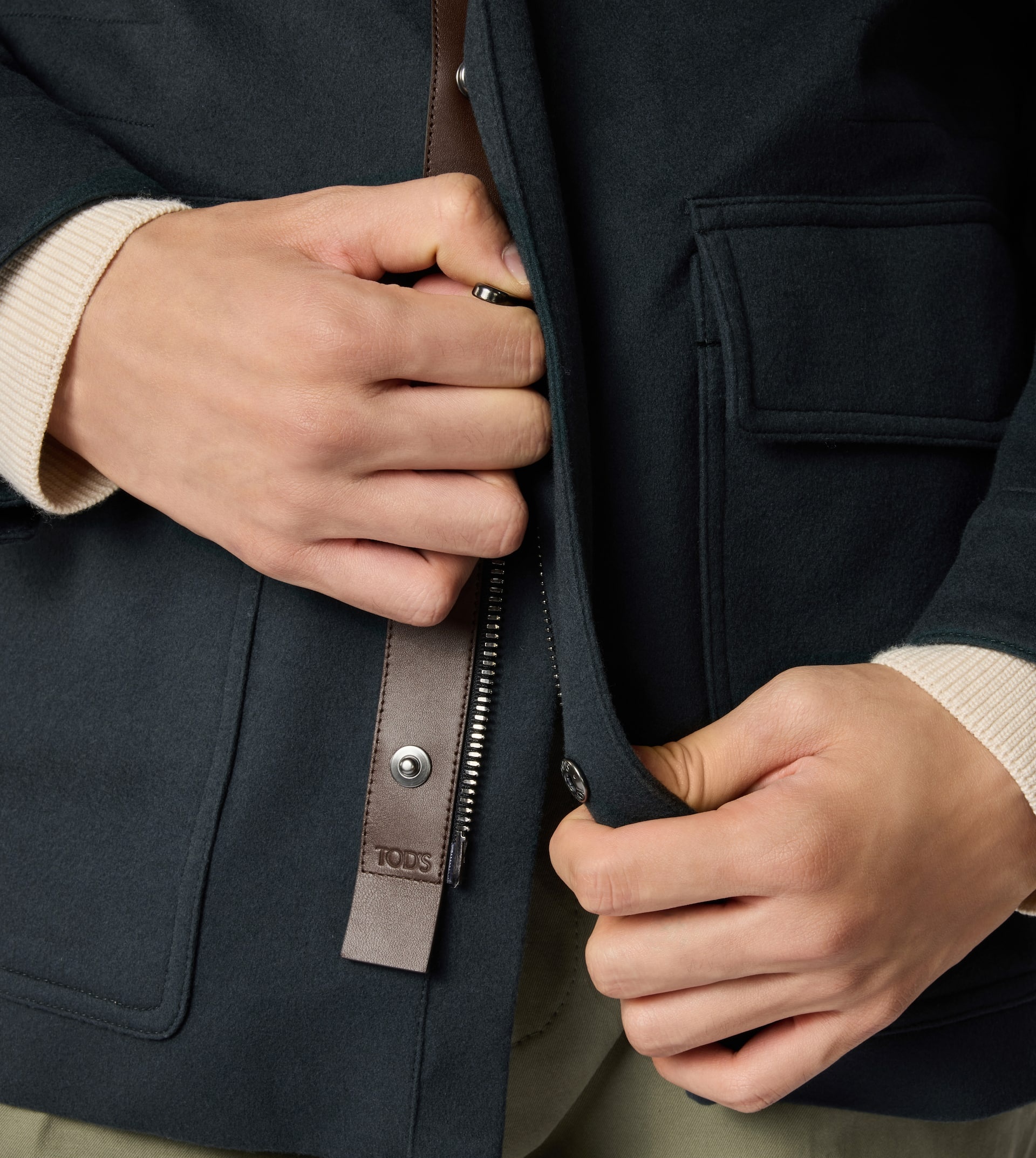 FIELD JACKET IN T15 WOOL DRAP - GREY - 3