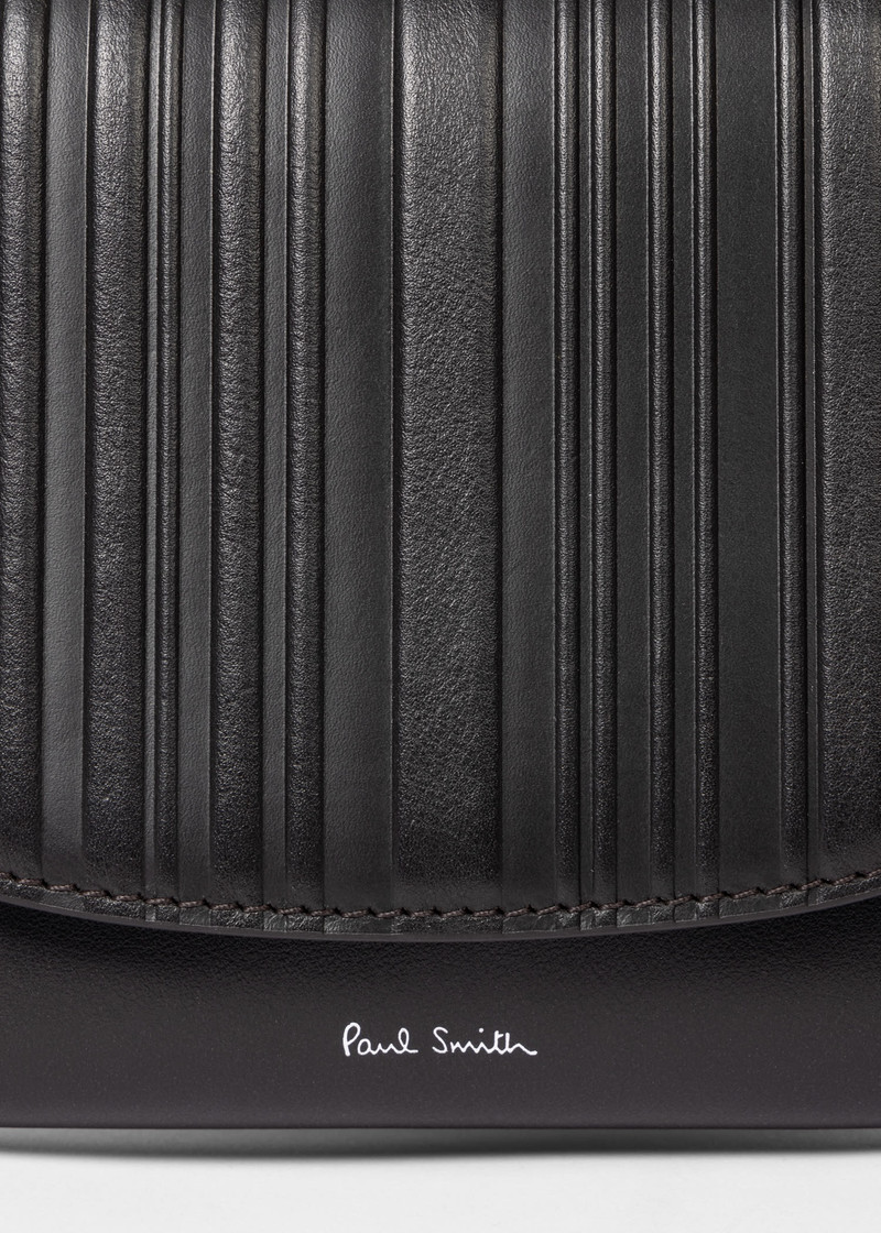 Dark Brown 'Shadow Stripe' Cross Body Bag 5