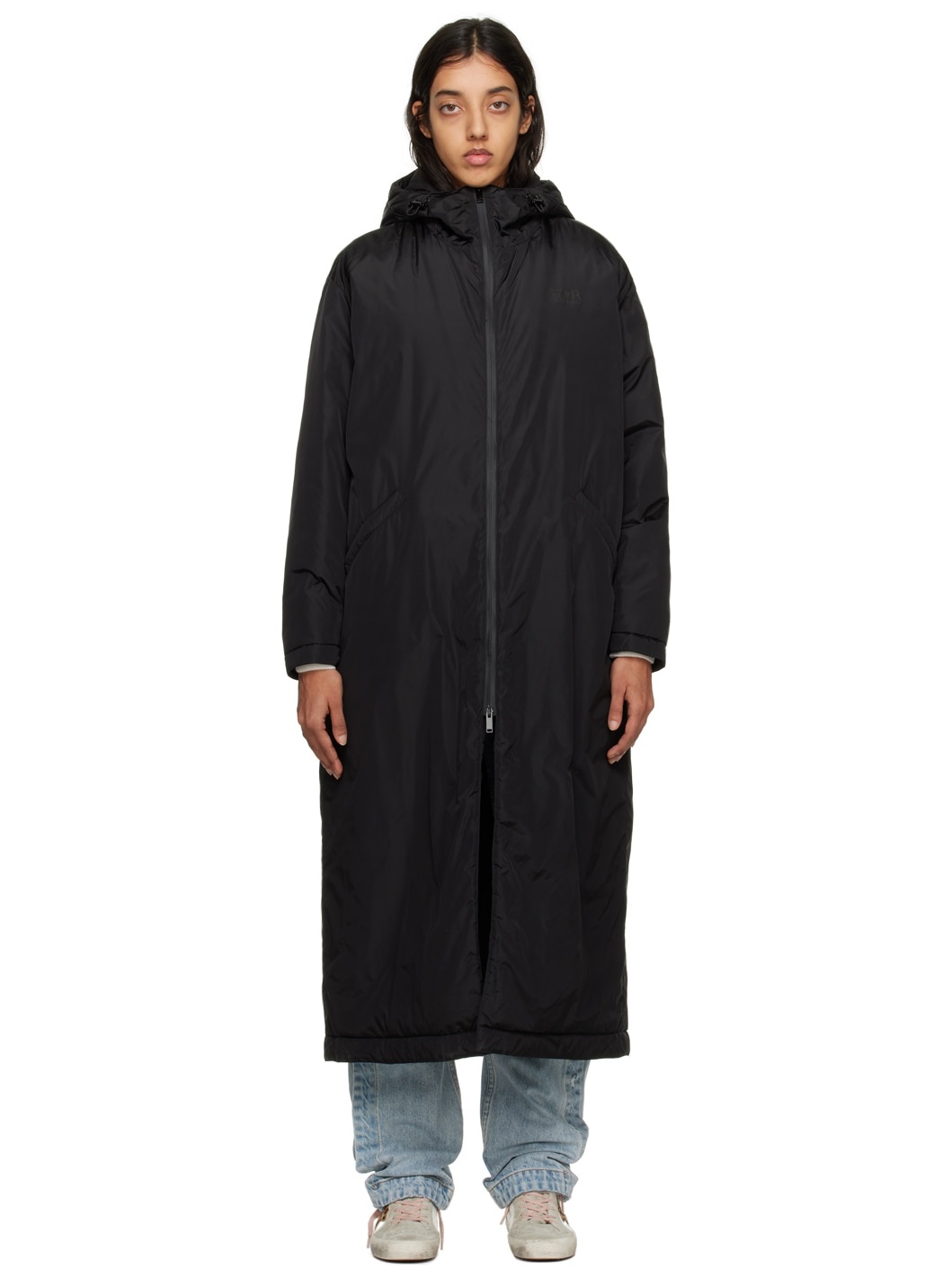 Black Long Hooded Jacket - 1
