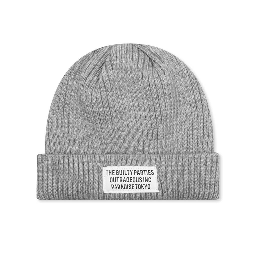 WACKO MARIA WOOL KNIT WATCH CAP TYPE-1 - GREY - 1