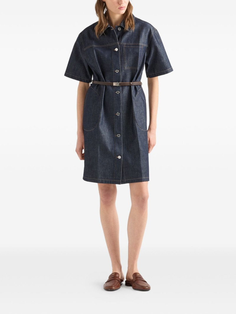 Prada belted denim mini dress outlook