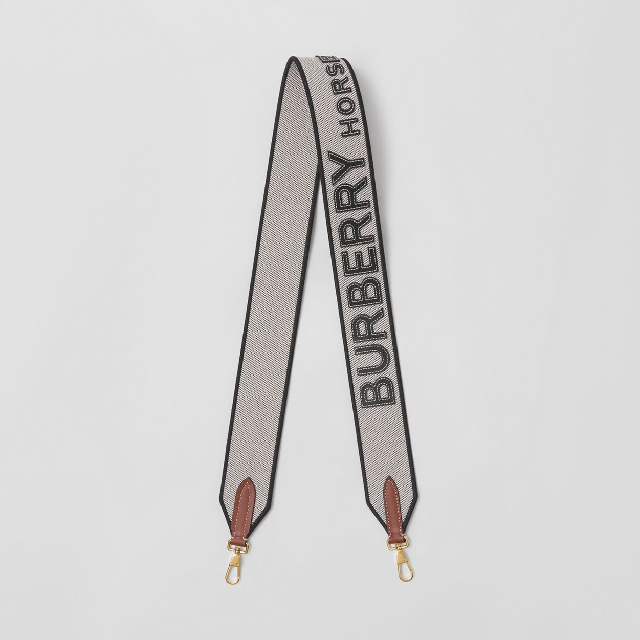 Cotton Canvas and Leather Pocket Bag Strap - 1