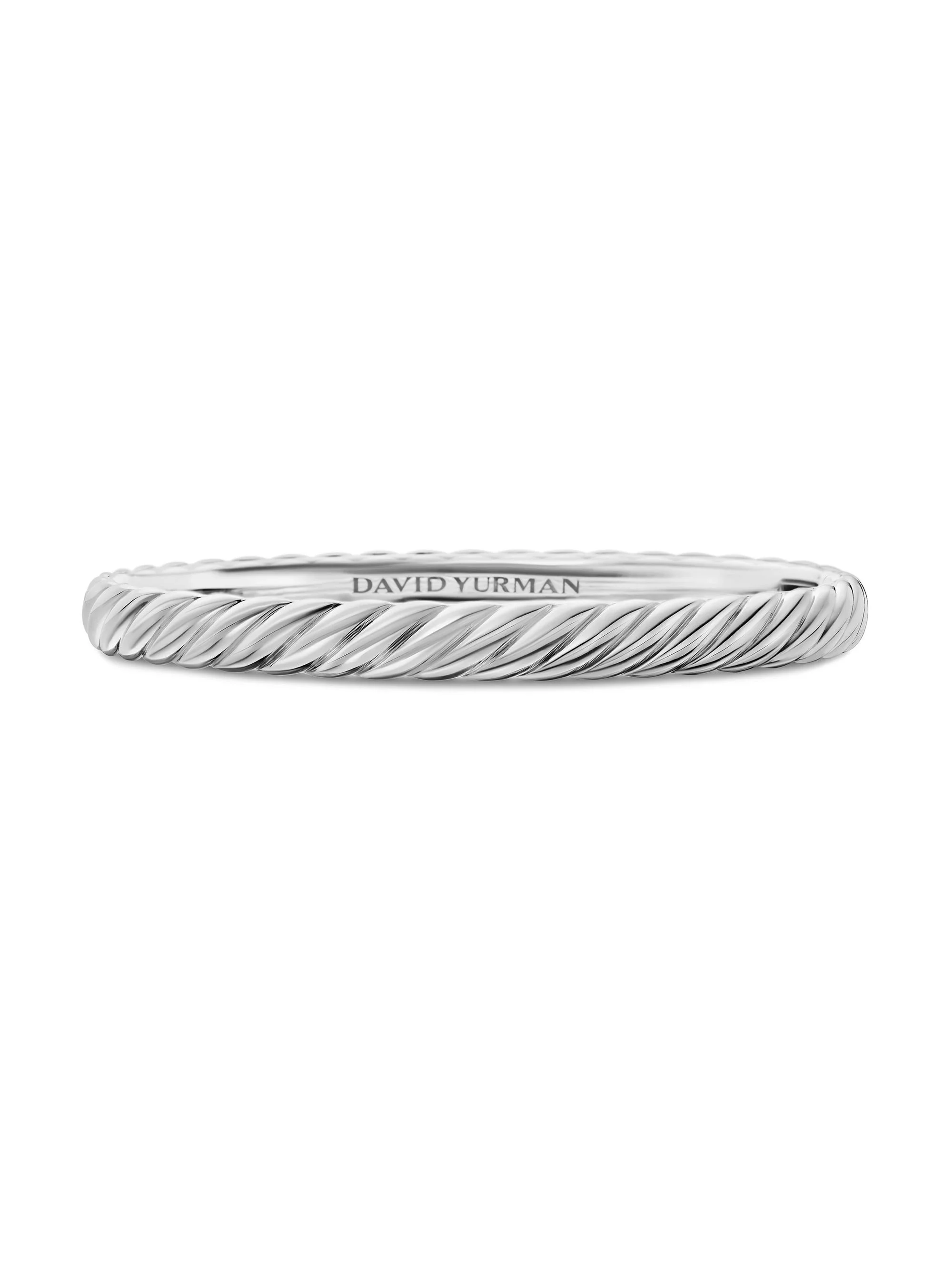Women's Sculpted Cable Bangle Bracelet In 18K White Gold - White Gold - 1