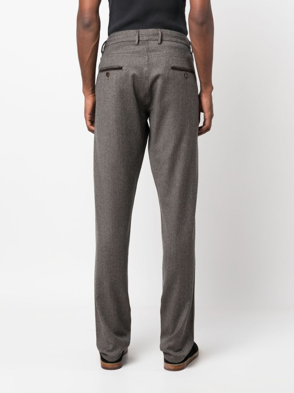 straight-leg wool trousers - 4