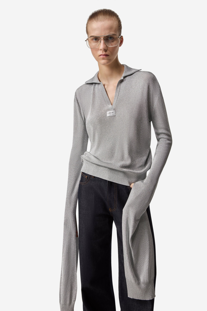 Knotted Sleeved Polo Top 1