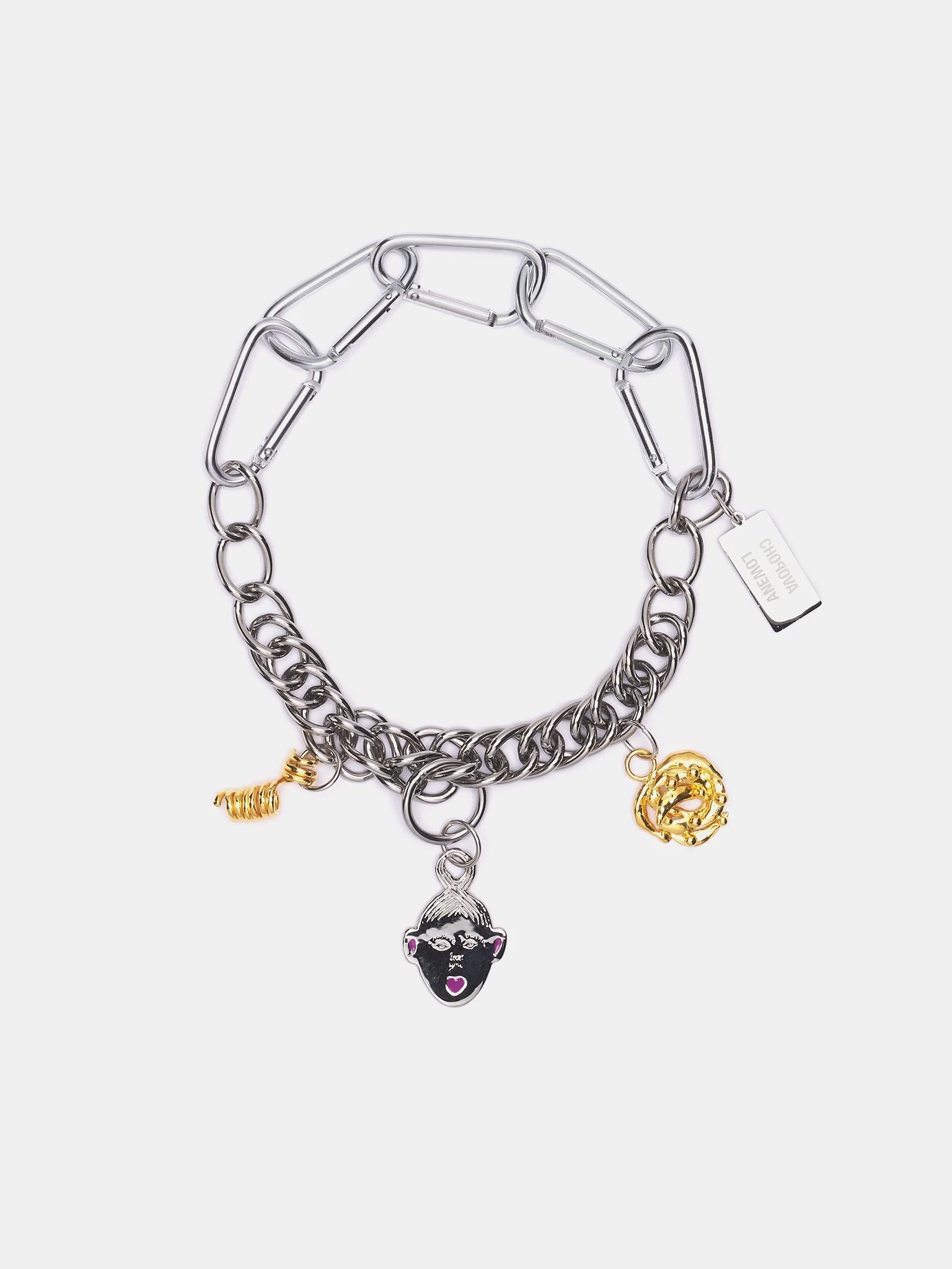 Triple Curl Charm Necklace - 1