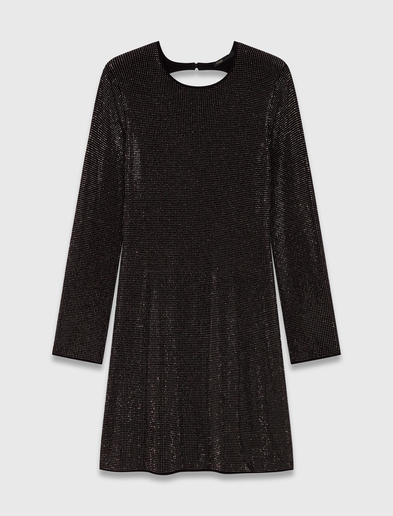 Mini rhinestone knit dress 1