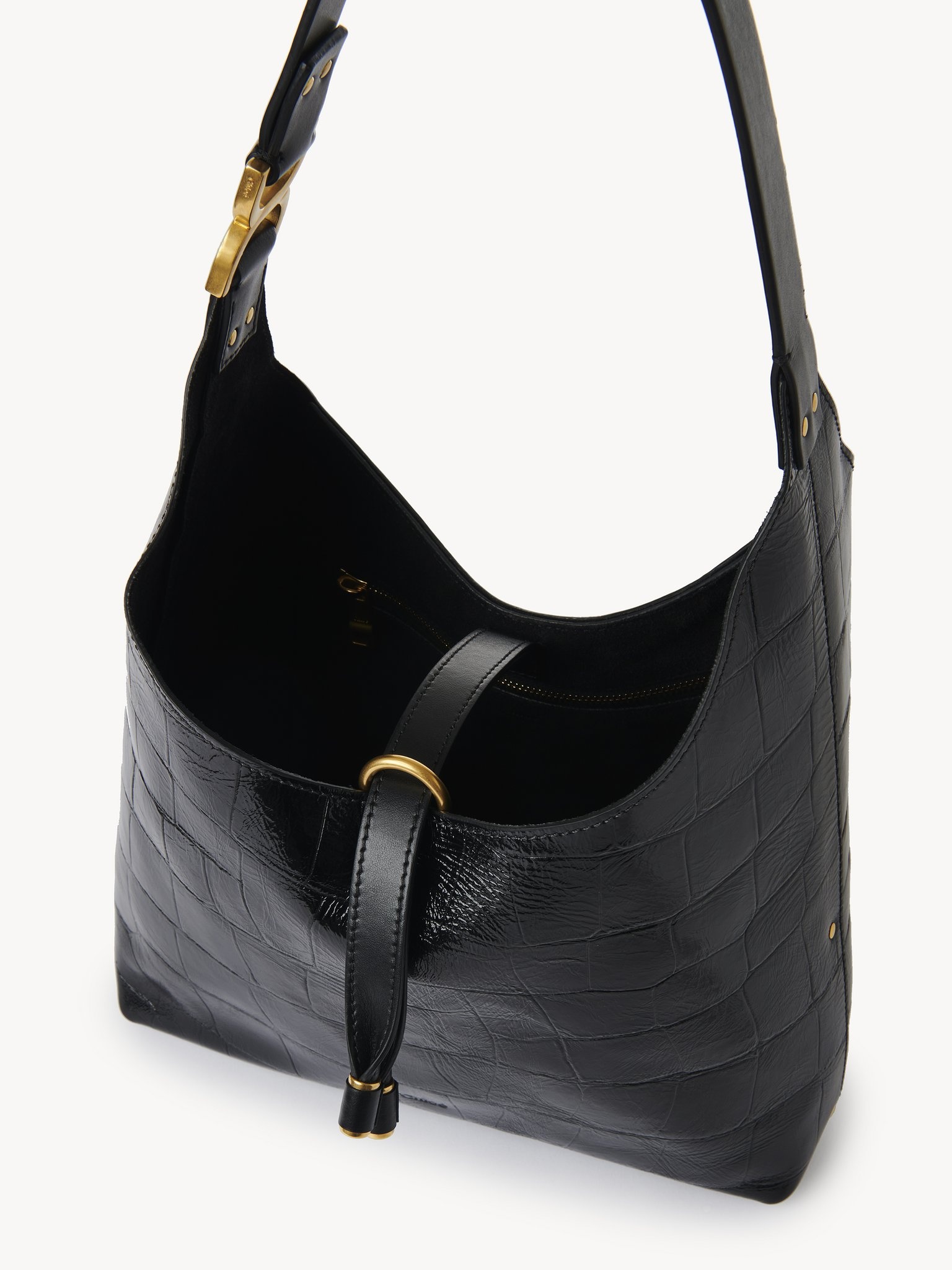 SMALL MARCIE HOBO BAG IN CROCO-EFFECT LEATHER - 6
