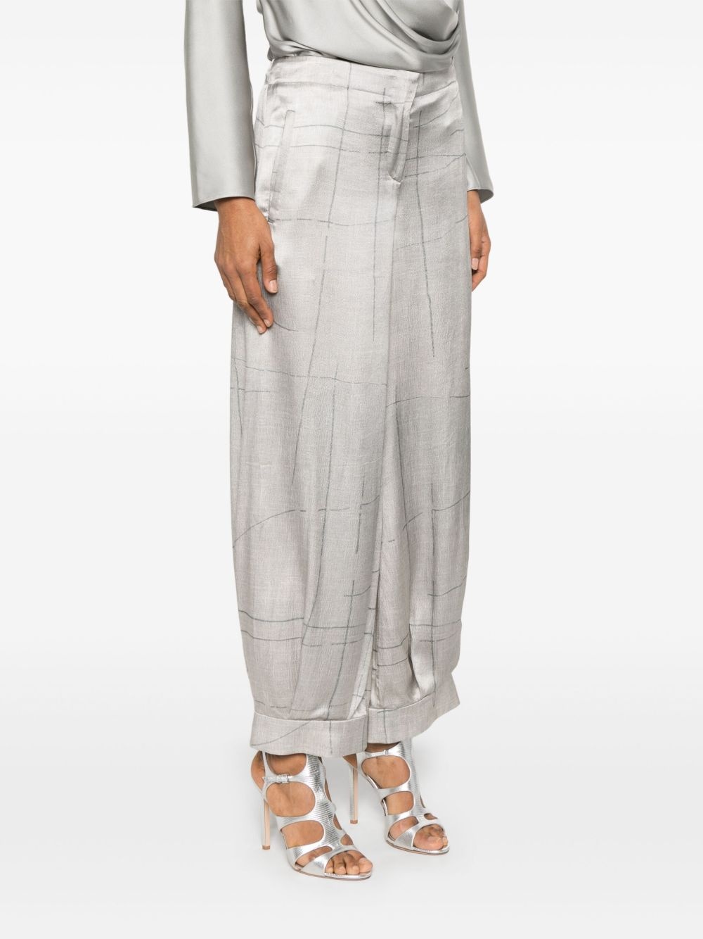 printed silk trousers - 3