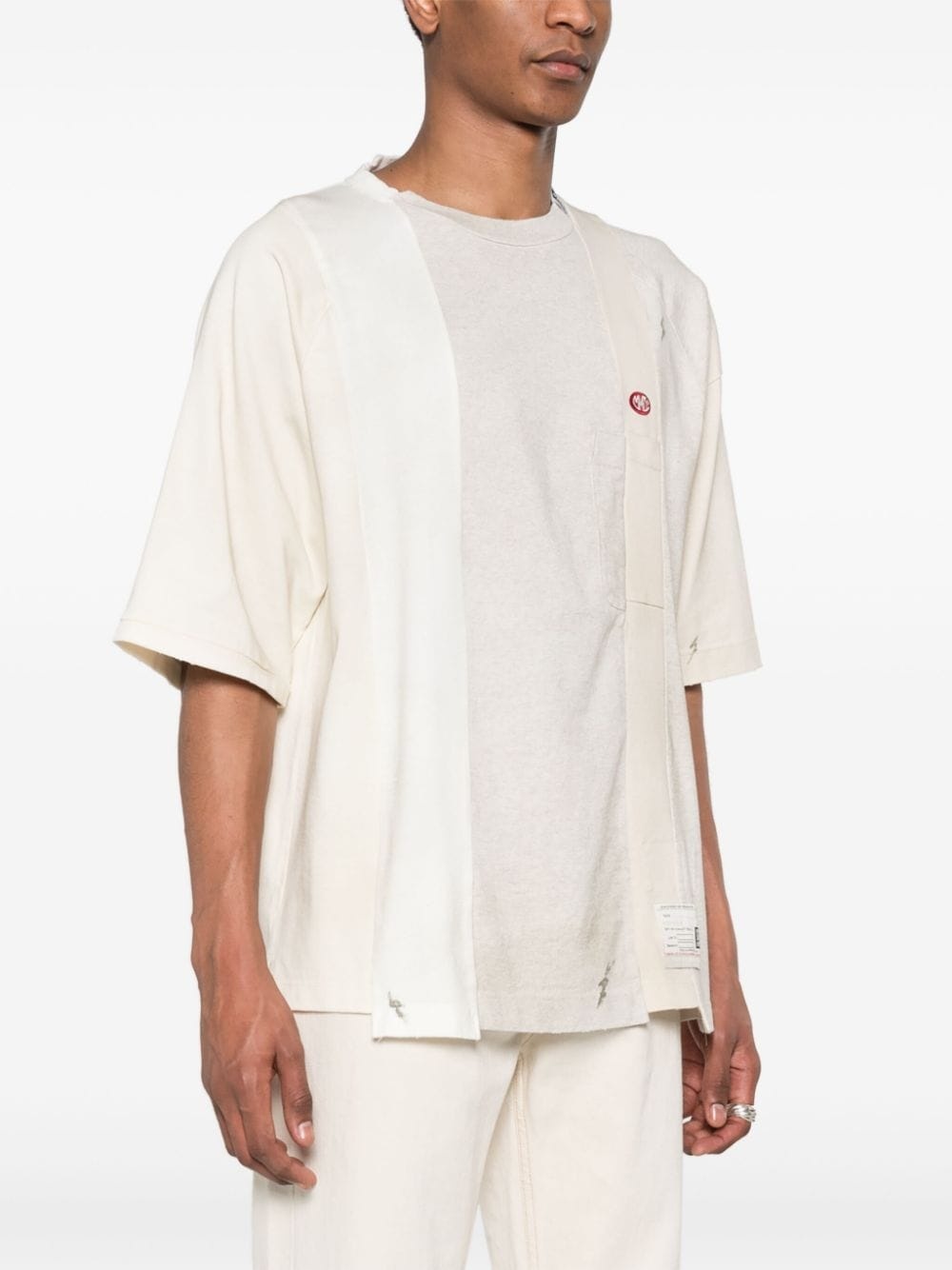 Vertical Switching cotton T-shirt - 3