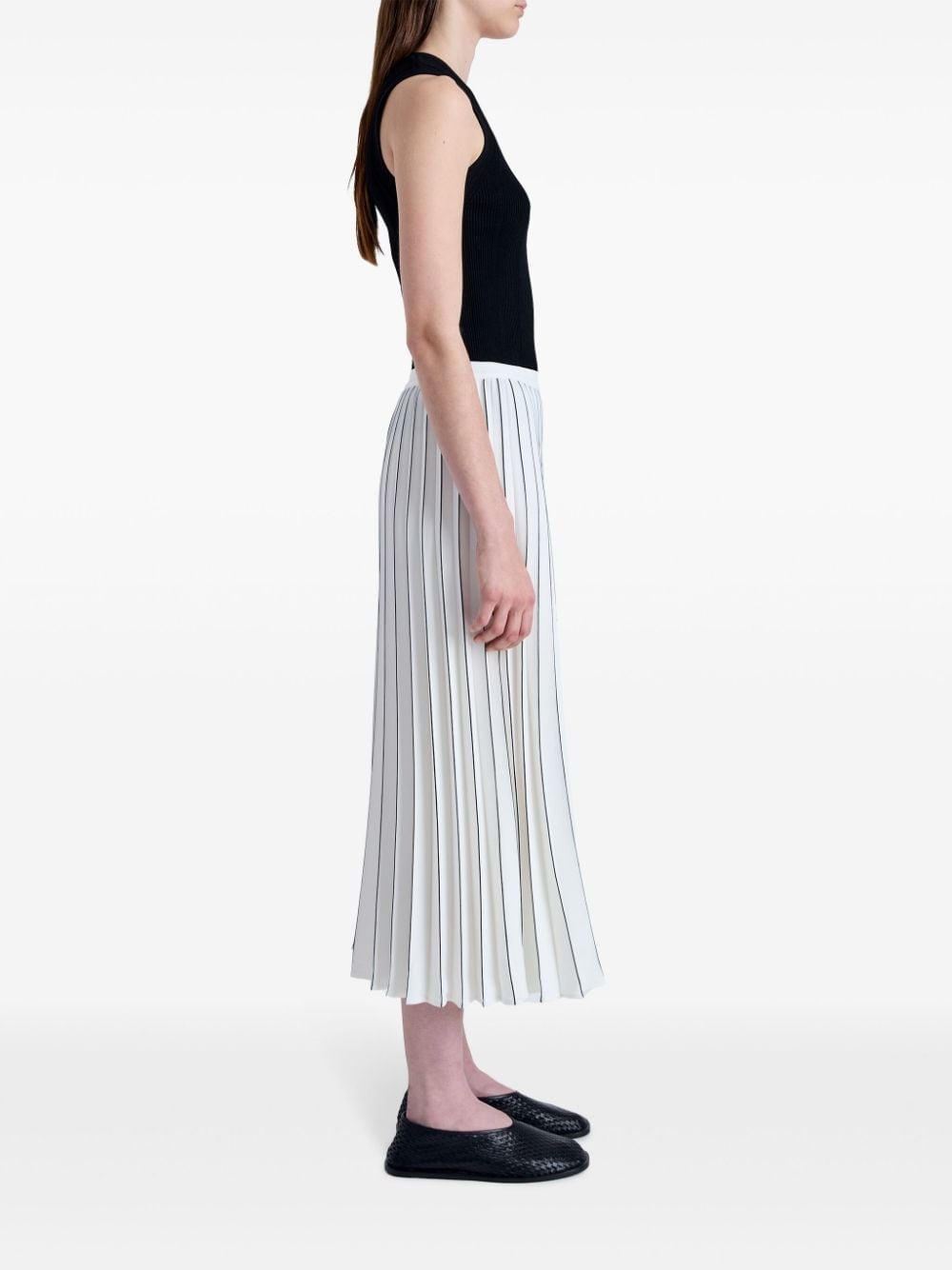 pleated crepe midi skirt - 3