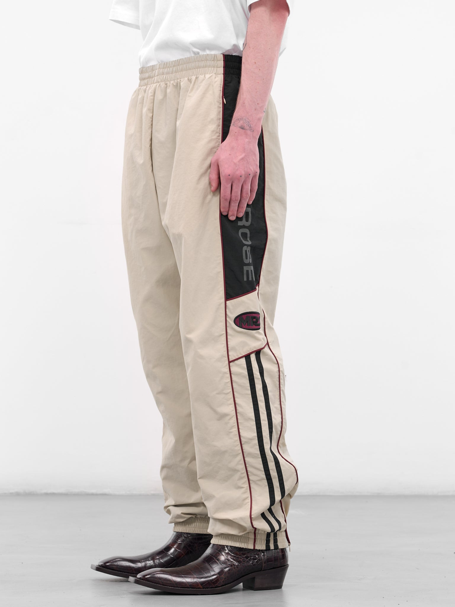 Cream Nylon Stripe Joggers - 2