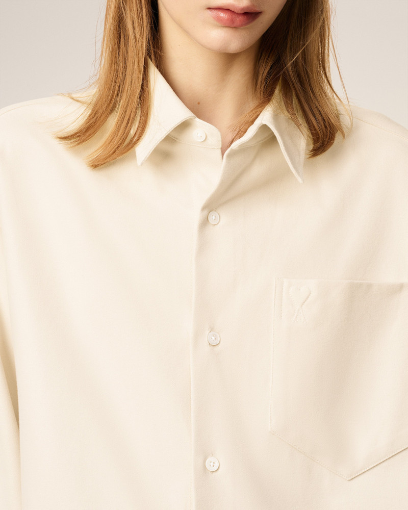BEIGE COTTON EMBOSSED AMI DE COEUR 상자 SHIRT 6