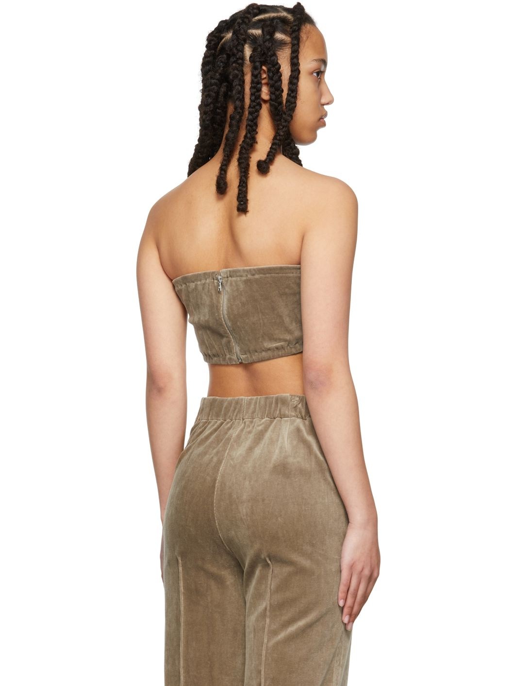 Taupe Velour Bandeau - 3