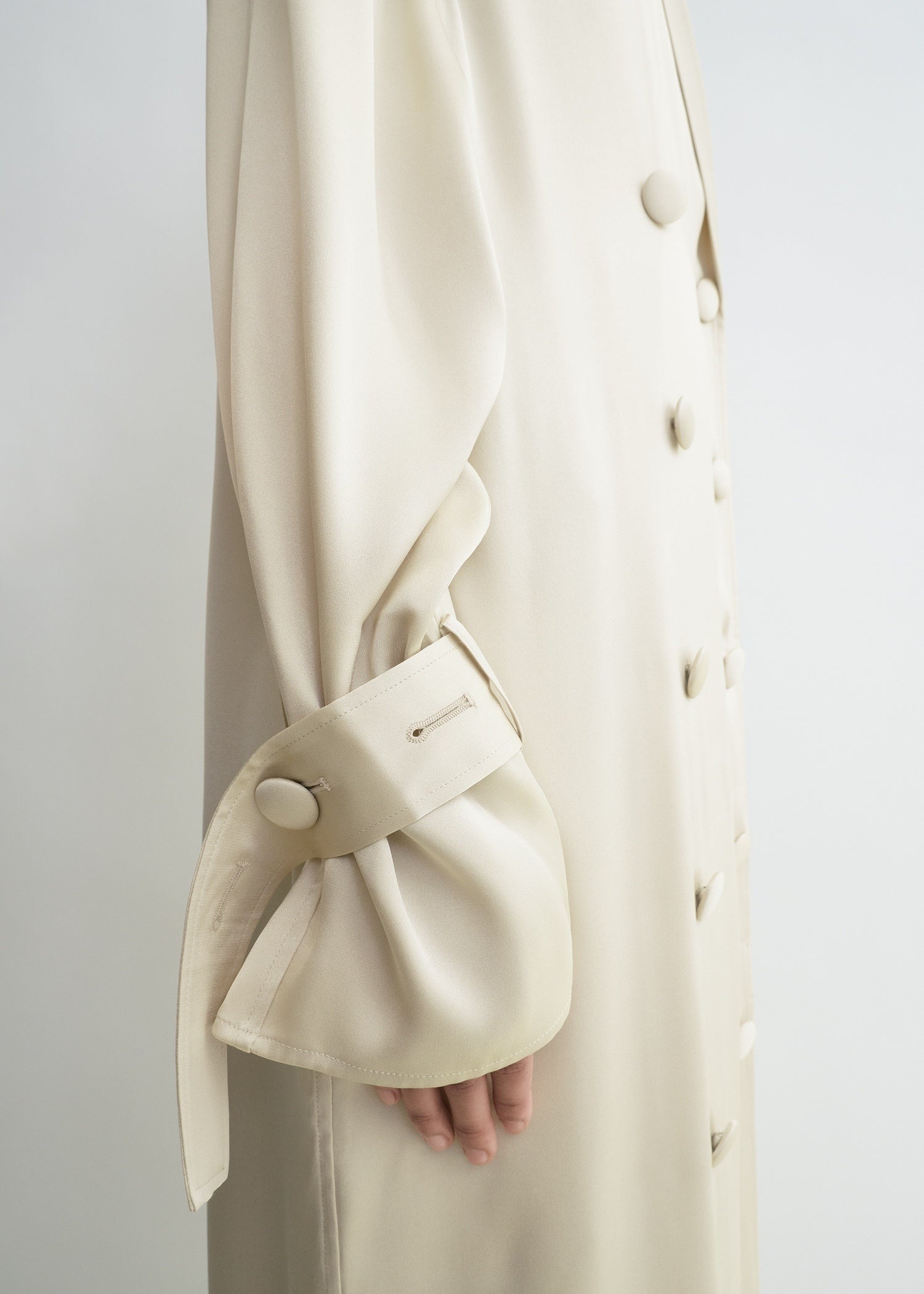 Satin trench dress pearl - 5