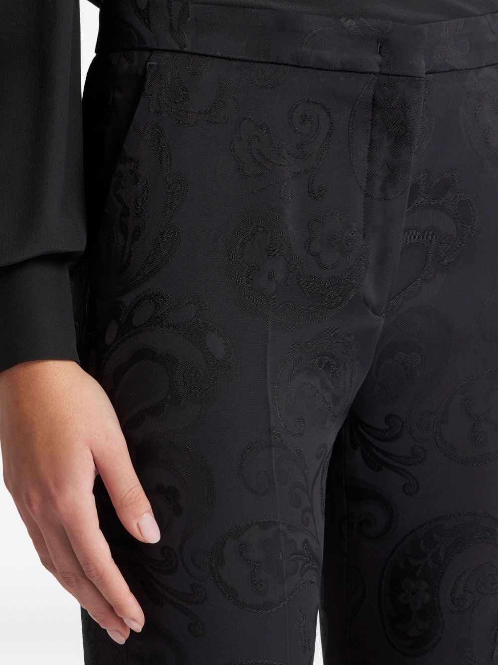 jacquard flared trousers - 5