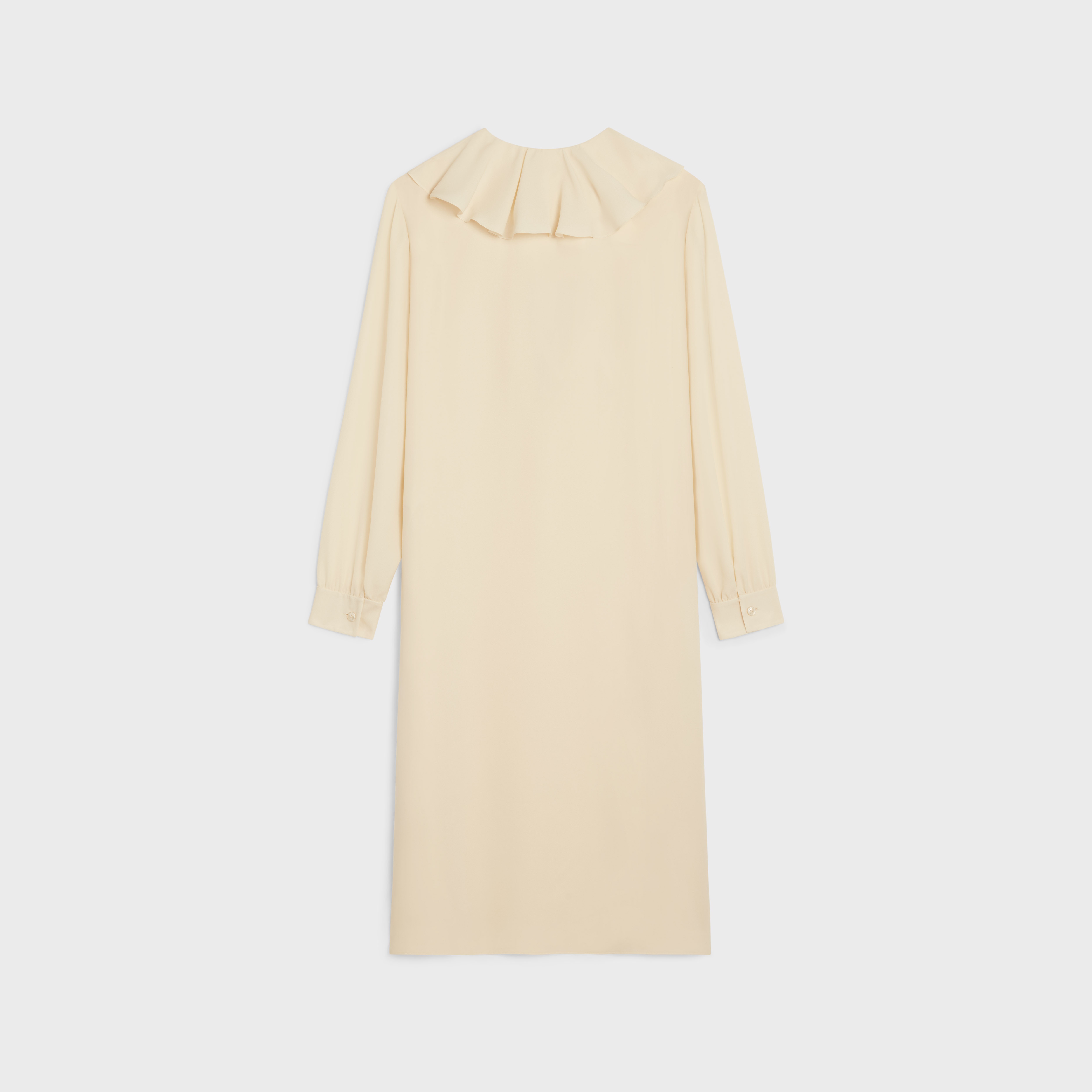 jabot dress in lightweight silk sablé - 2