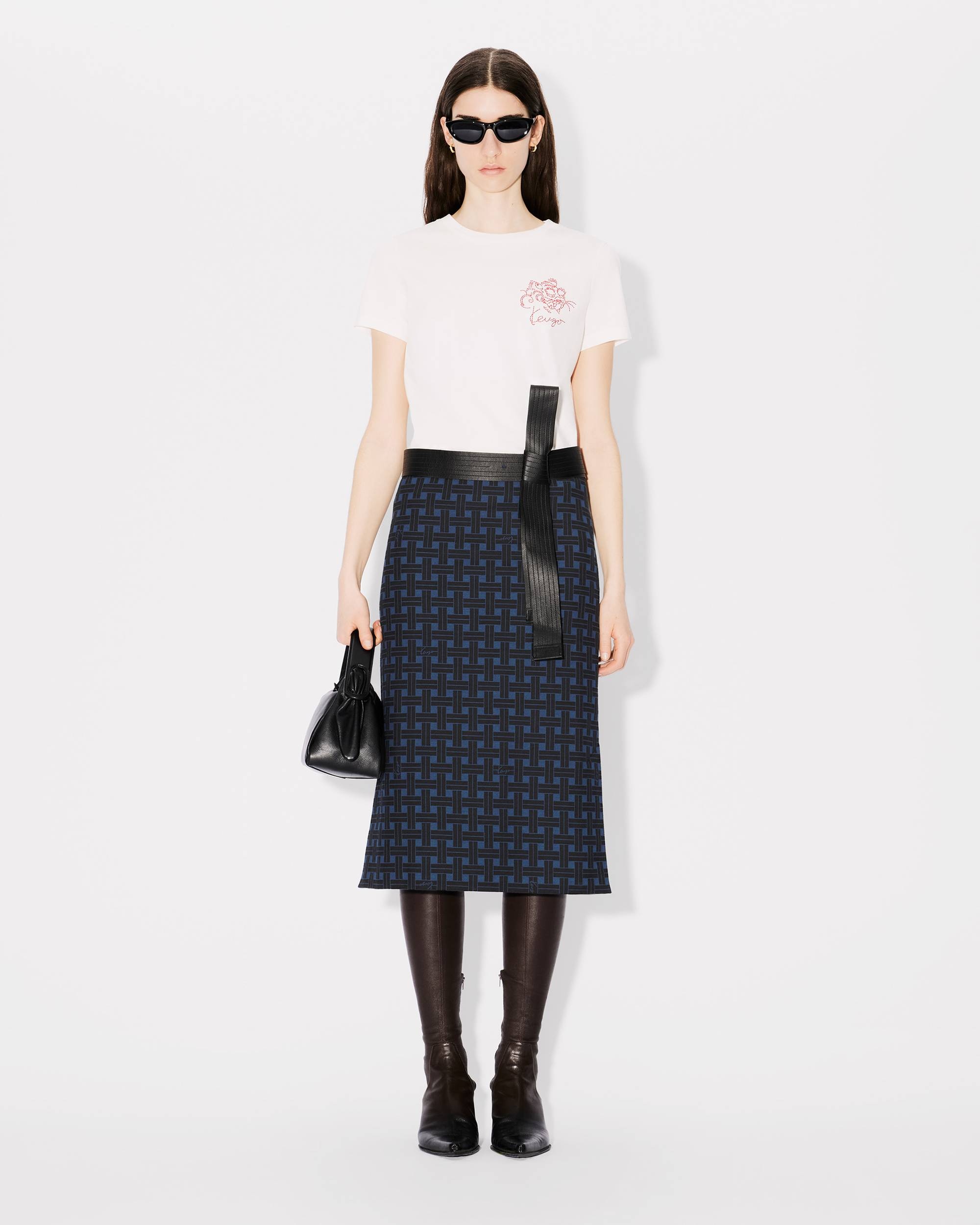 'KENZO Weave' straight midi skirt - 3