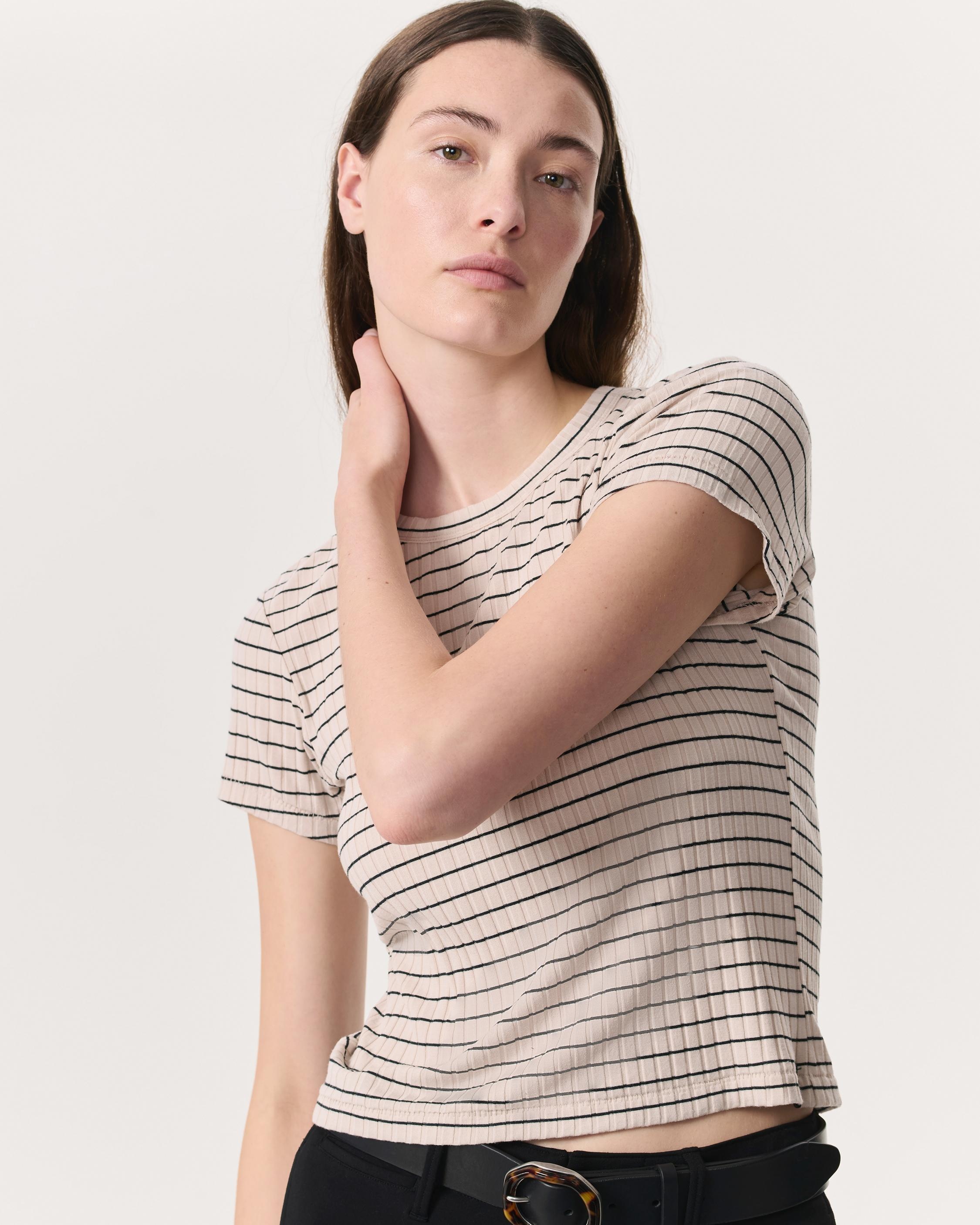 Luca Striped Ribbed-Knit Baby T-Shirt - 3