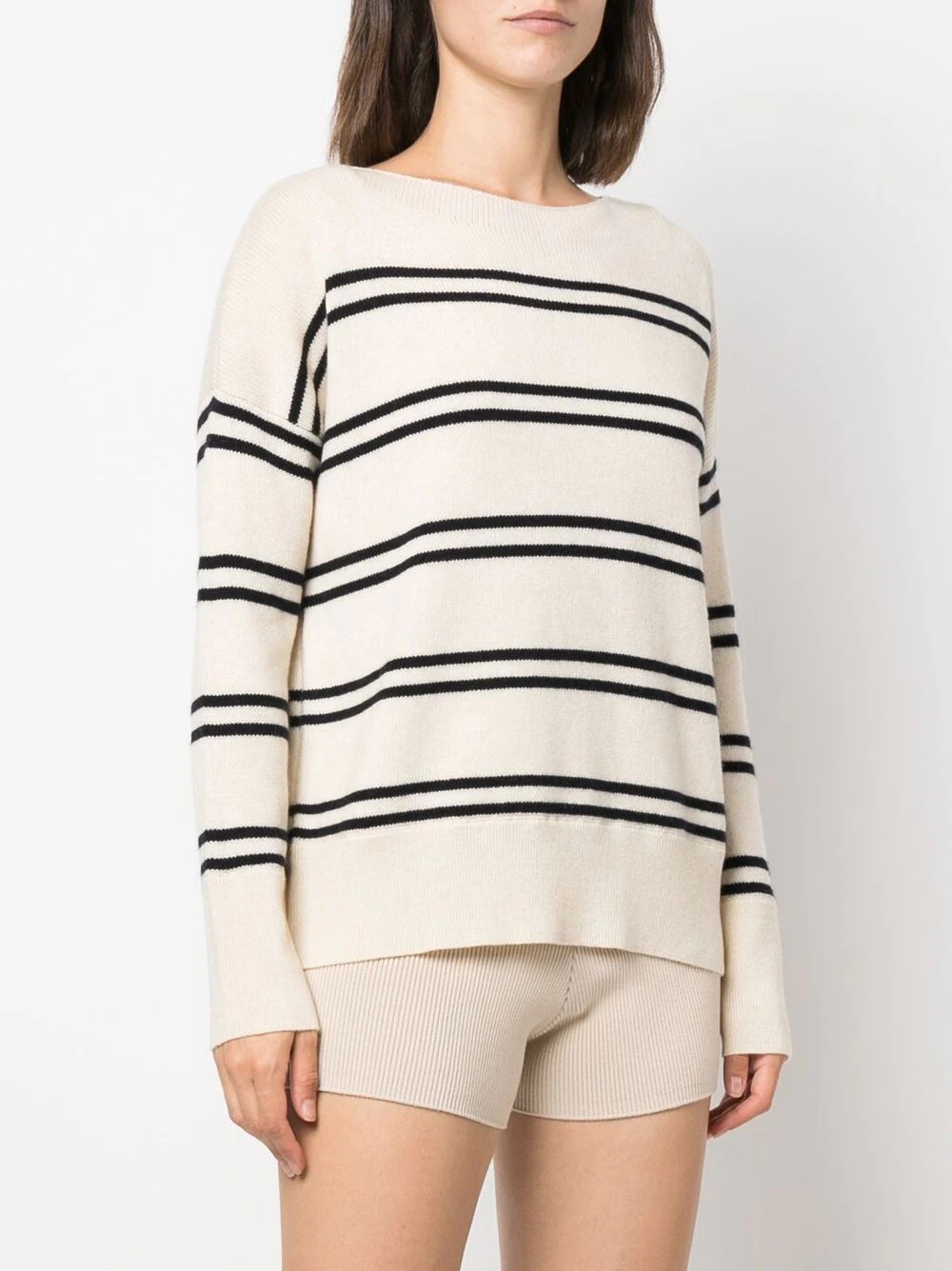 striped crew-neck jumper - 3