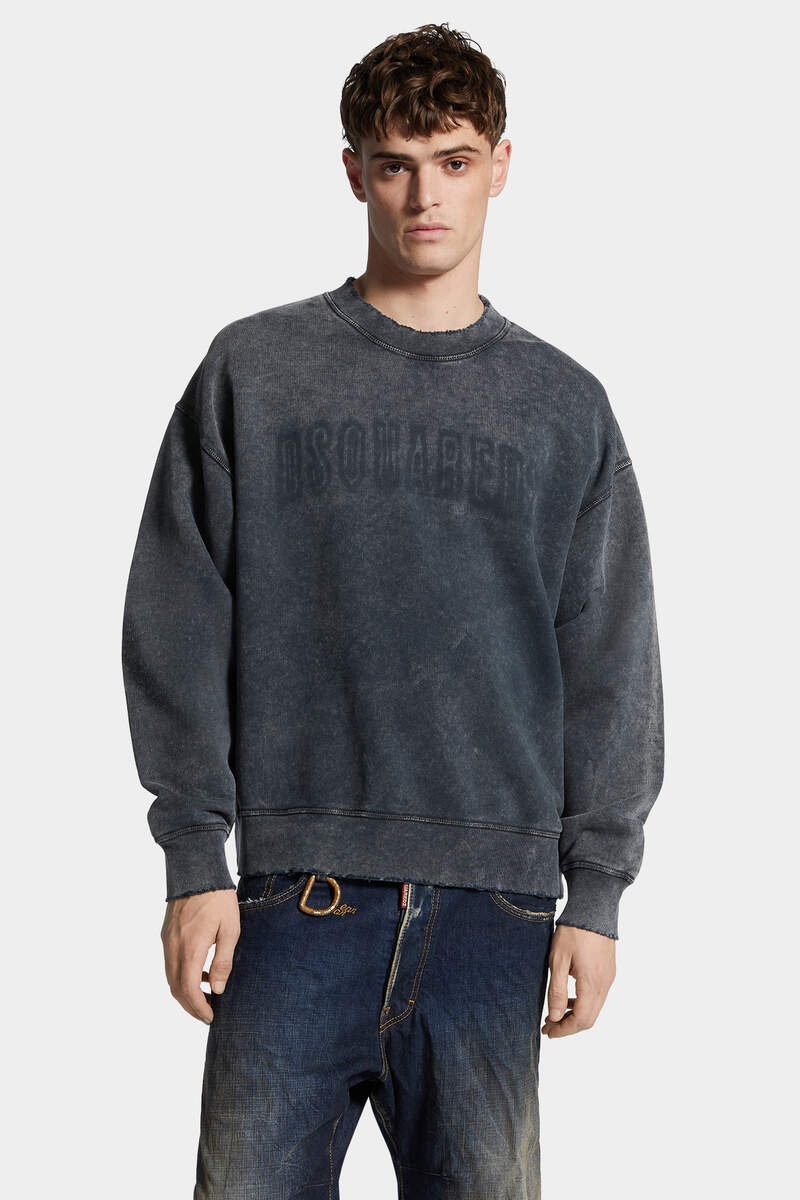 LOOSE FIT RAW EDGE CREWNECK - 3