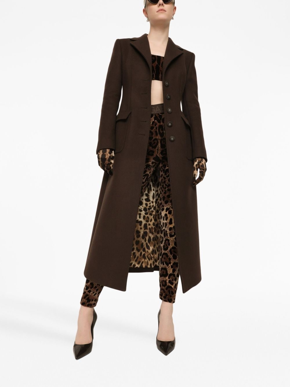 leopard-print jacquard leggings - 3