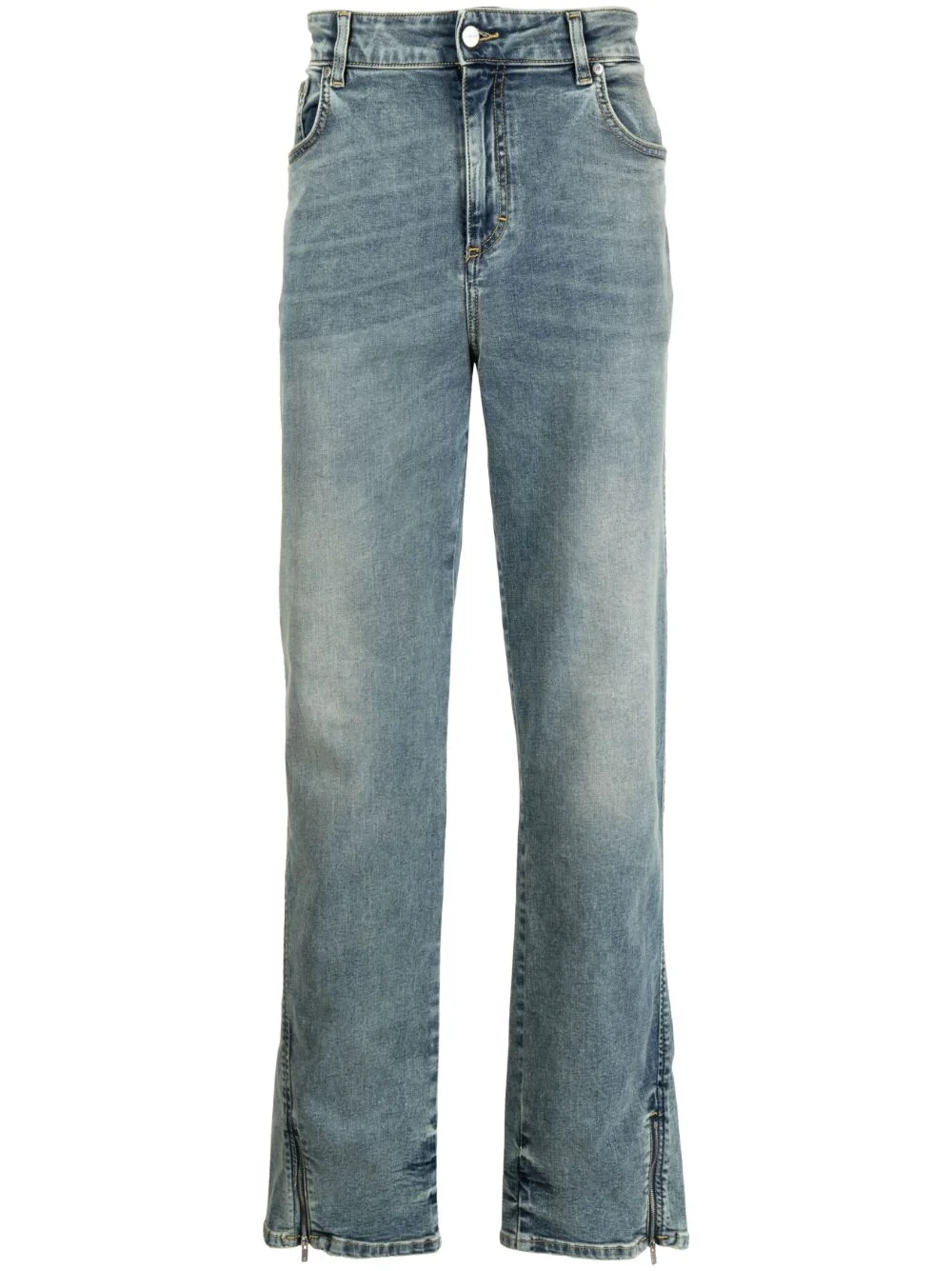 mid-rise straight-leg jeans - 1