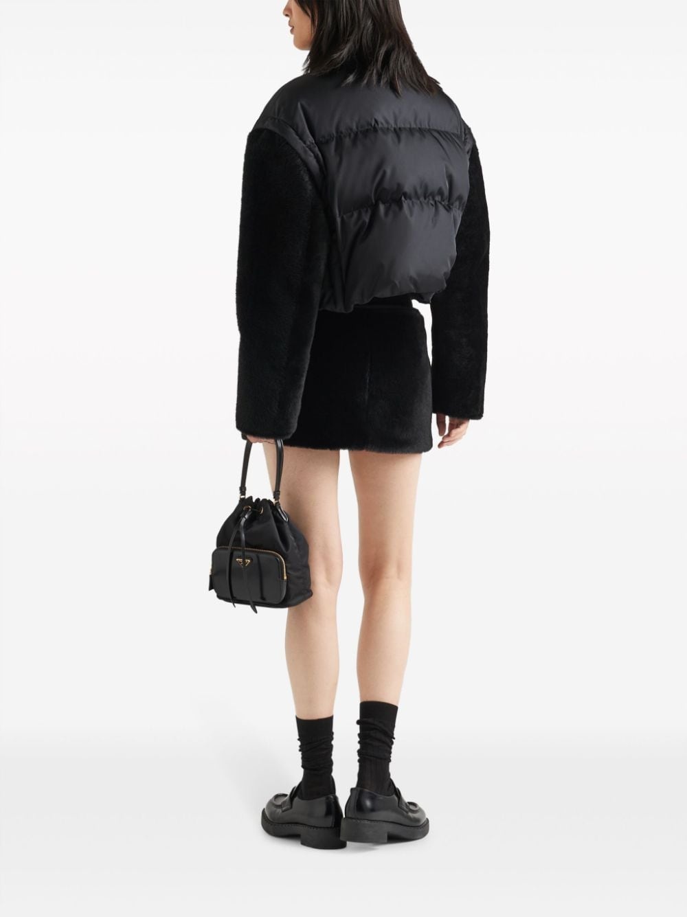 textured shearling mini skirt - 3