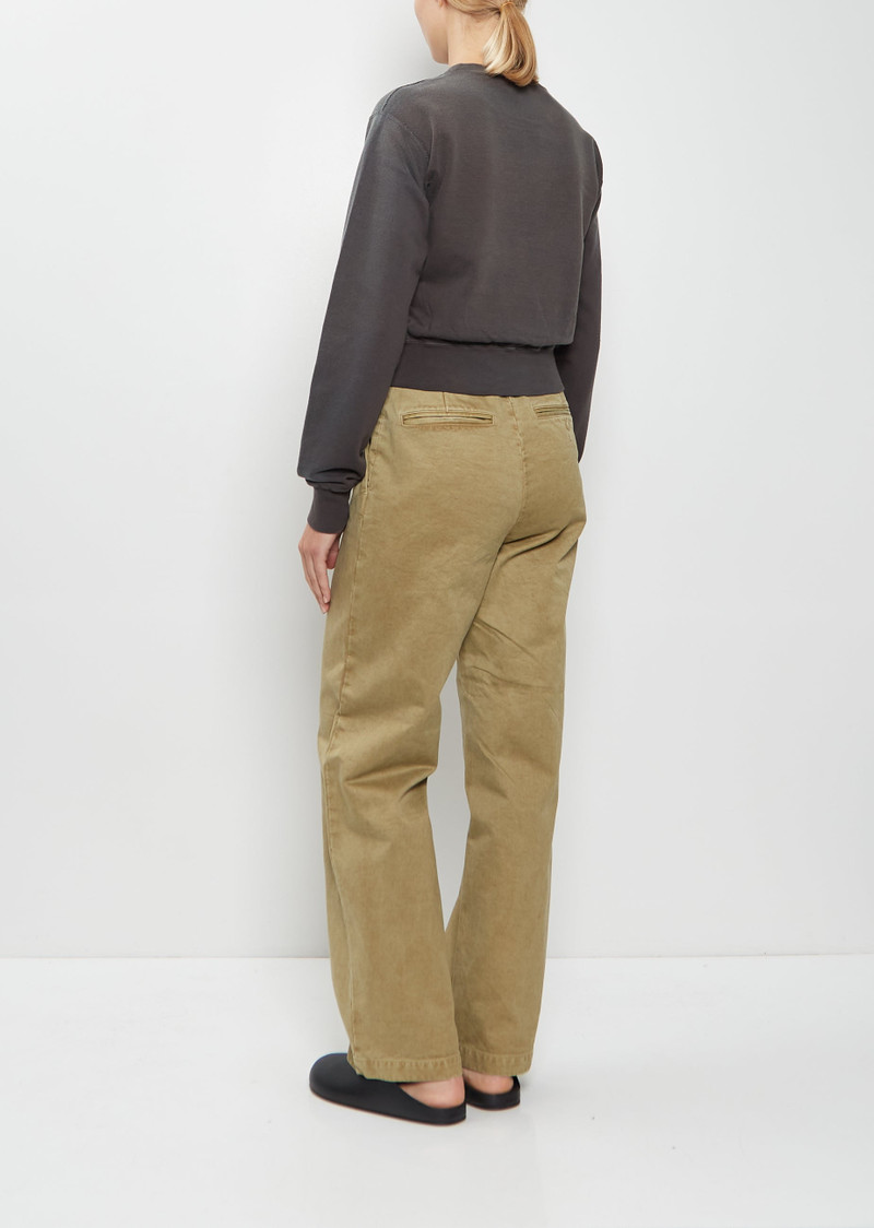 AURALEE Dyed Cotton Chino Pants — Beige outlook